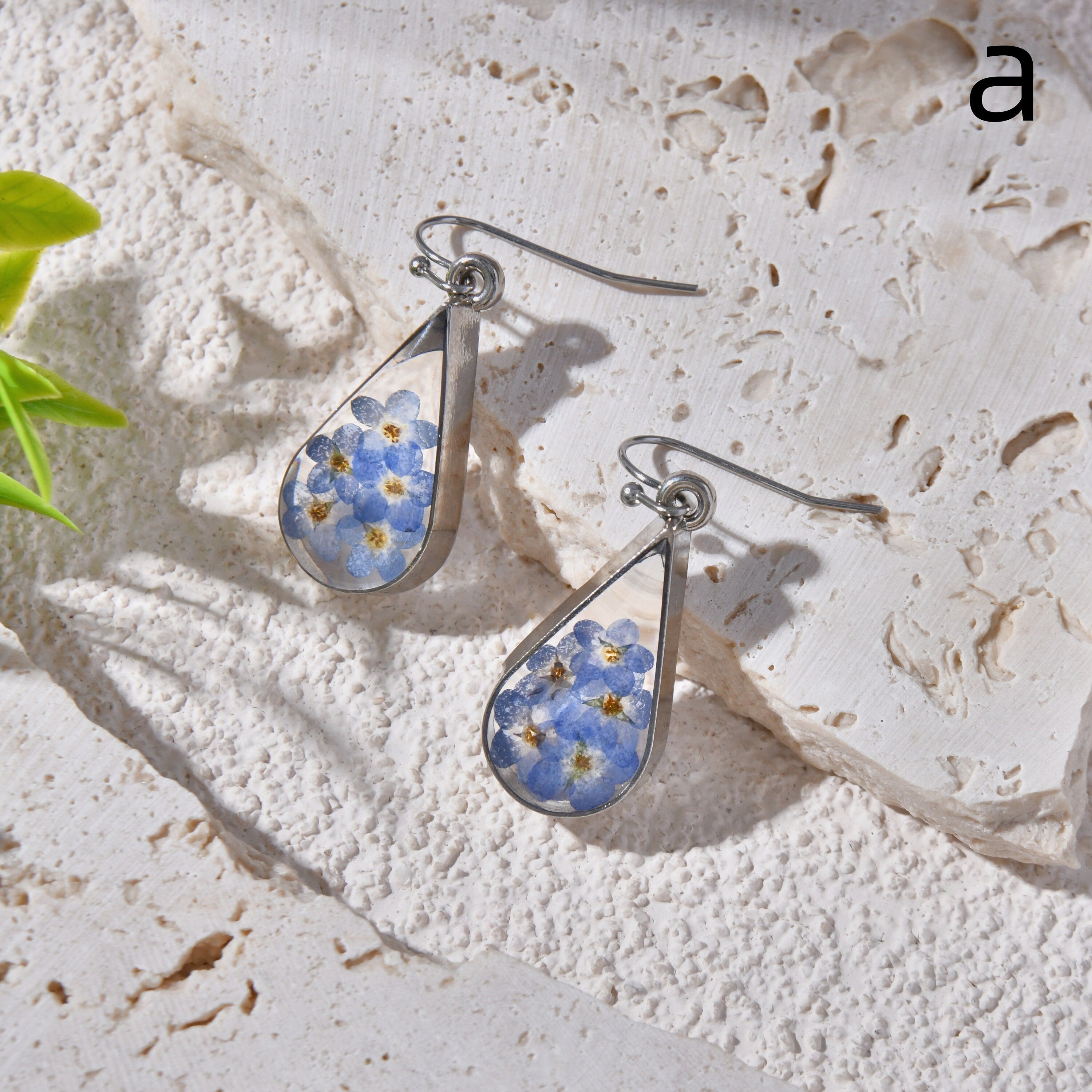 Handmade Real Resin Pressed Flower Earrings Earring Stud