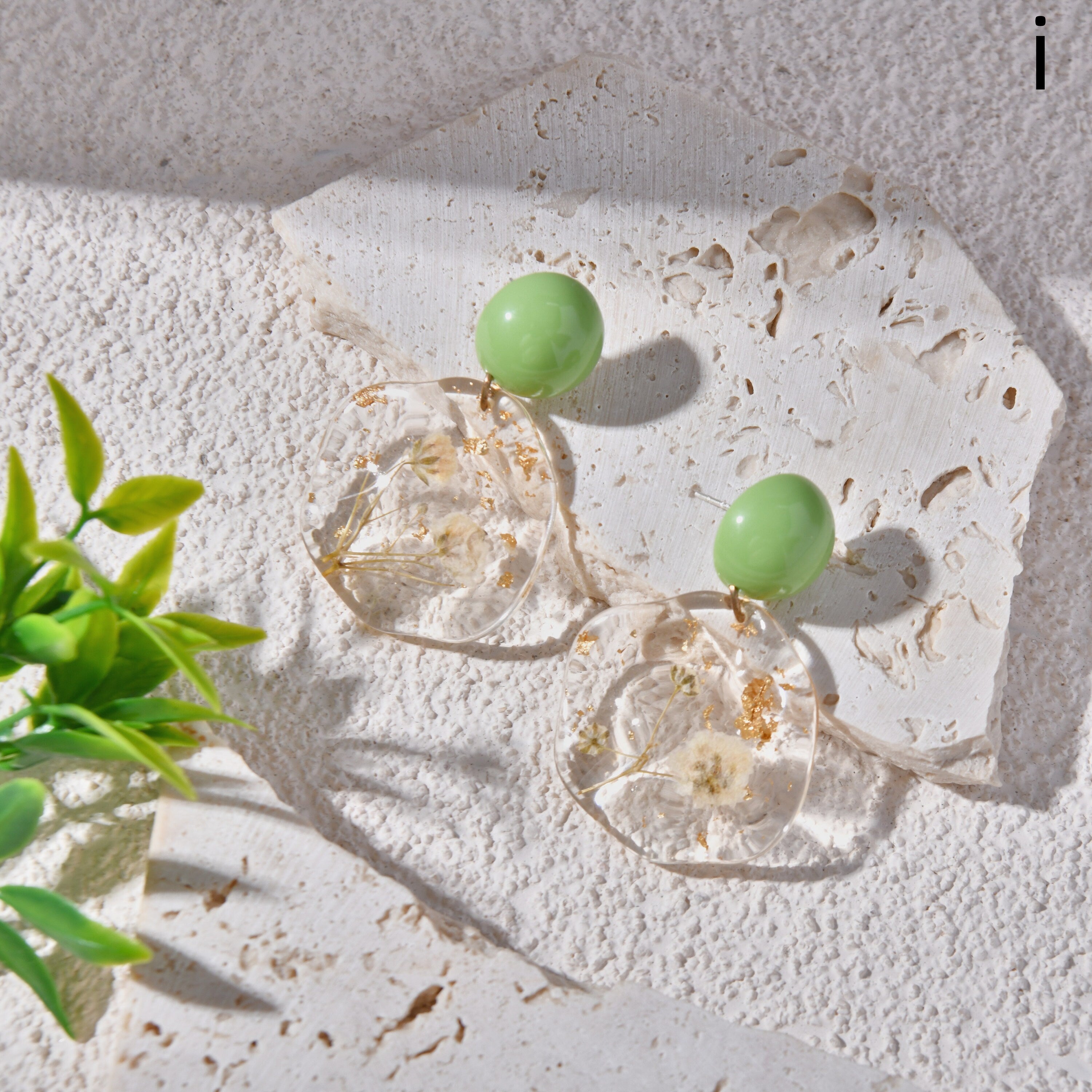Handmade Real Resin Pressed Flower Earrings Earring Stud