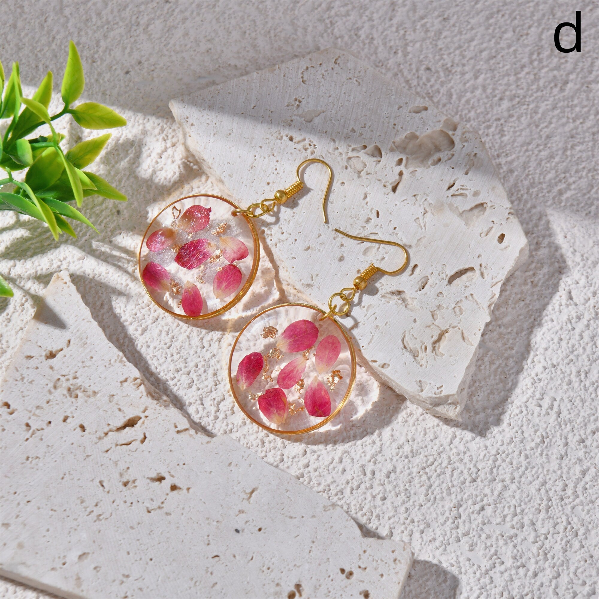 Handmade Real Resin Pressed Flower Earrings Earring Stud