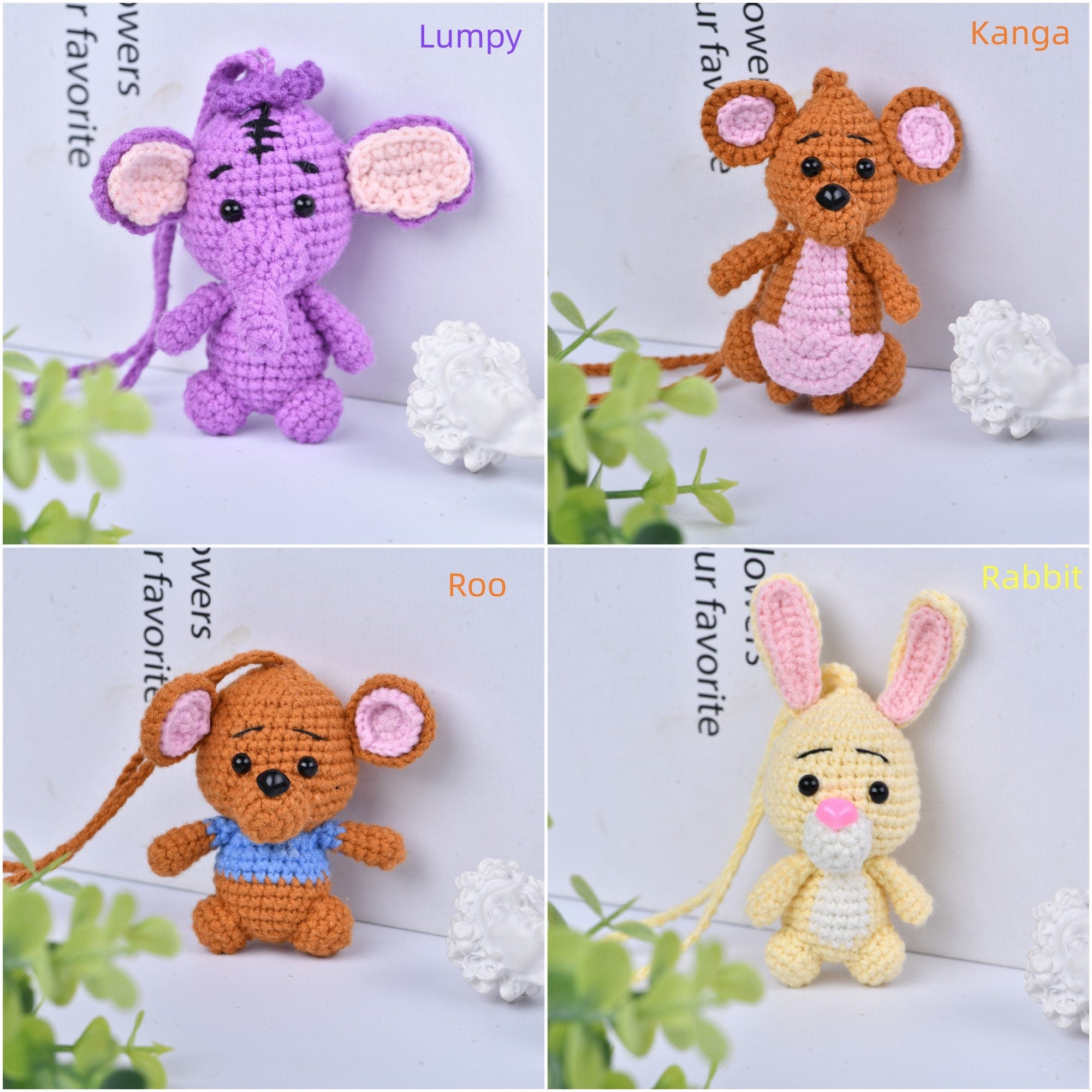 Cute Pooh Bear And Friends Handmade Crochet Ornament Sets