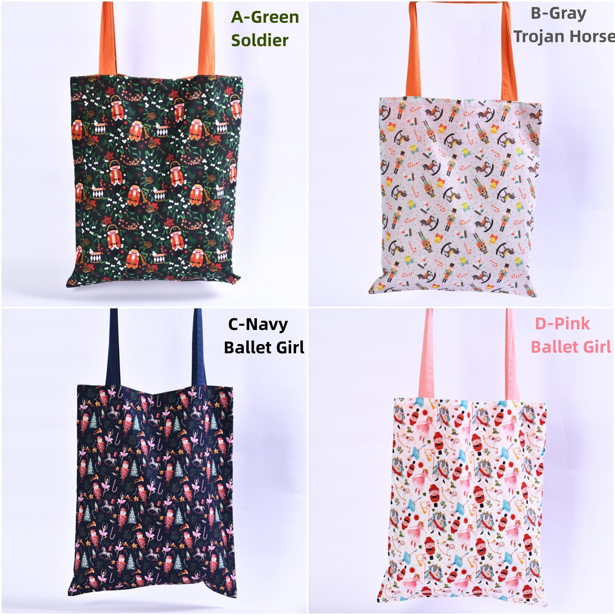 Handmade Soldier/Trojan Horse/Ballet Girl/Rabbit Tote Bag