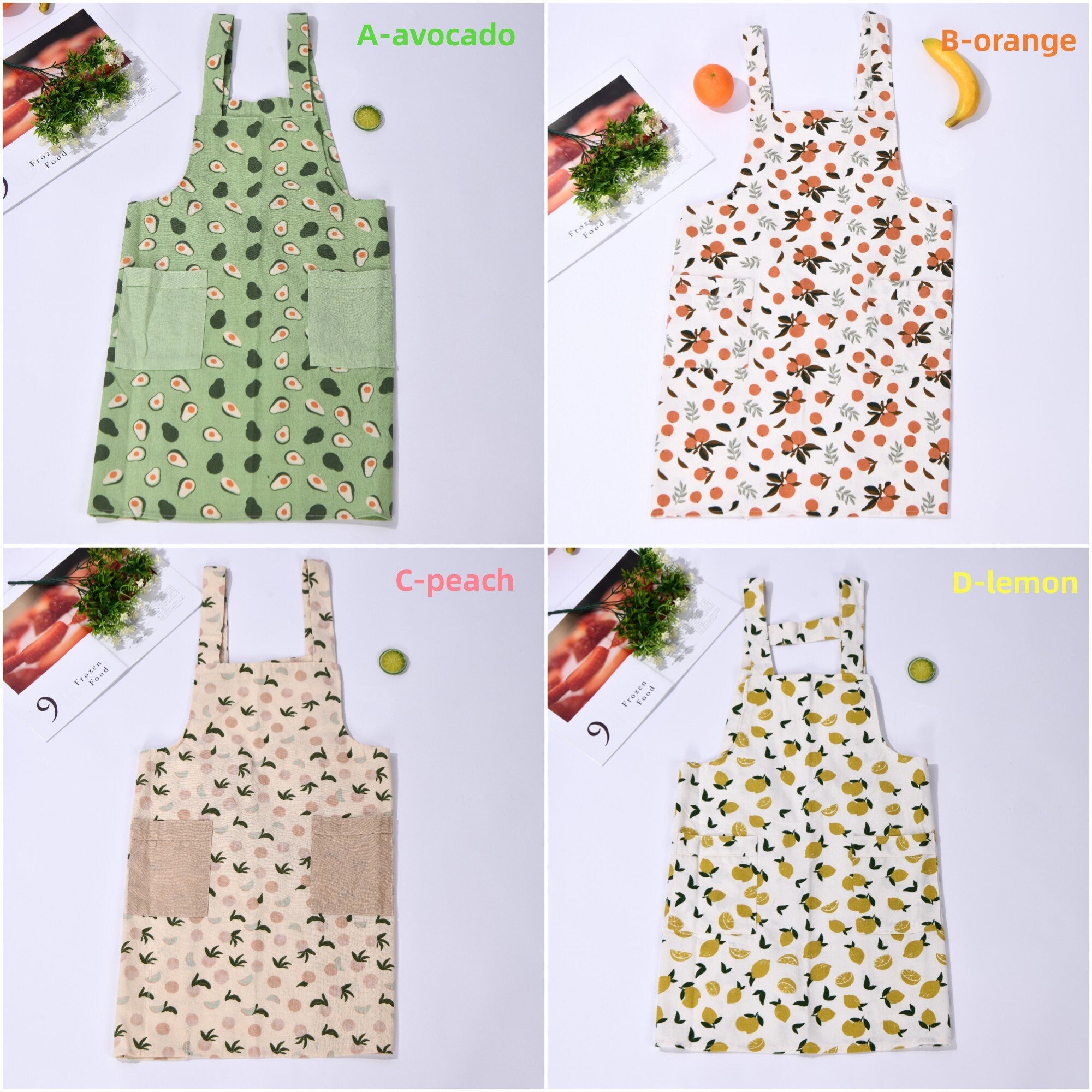 Fruit Cute Linen Vest Apron
