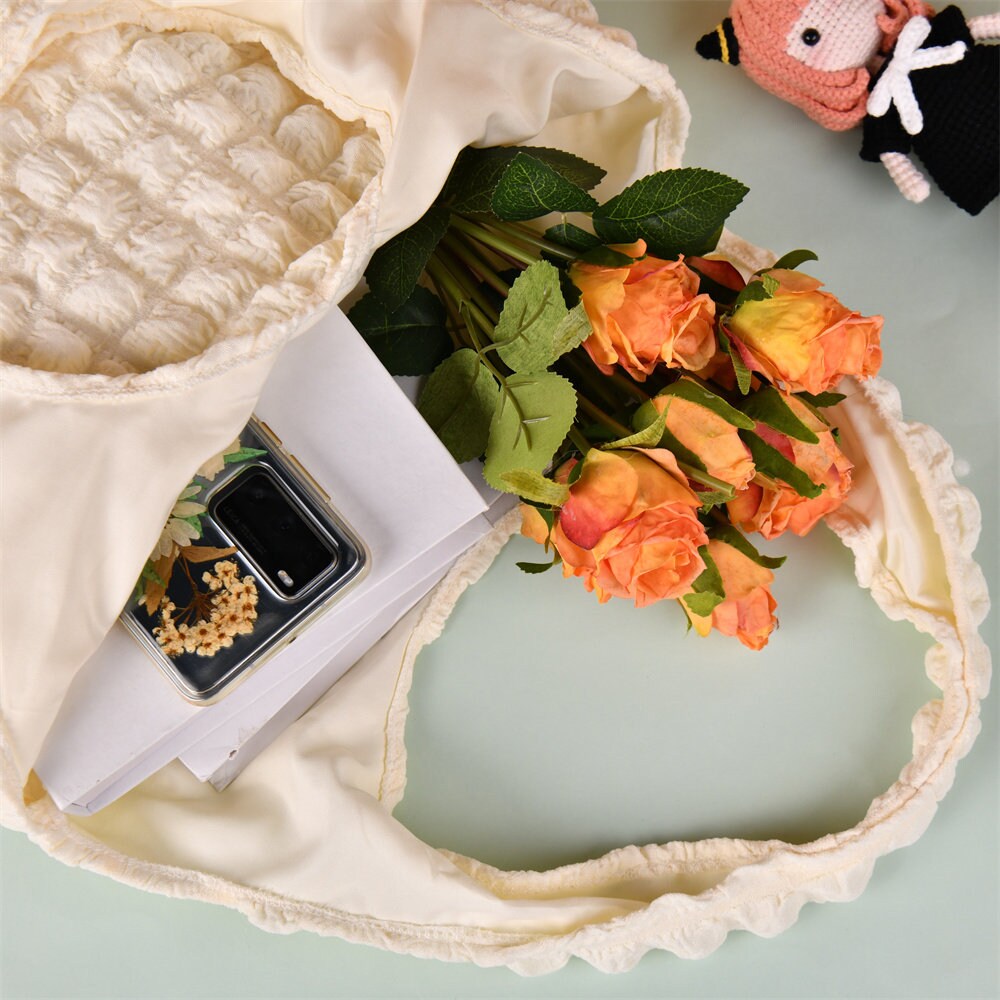 White Black Blue Solid Color Tote Bags/Shoulder Bag with Zipper or Pocket