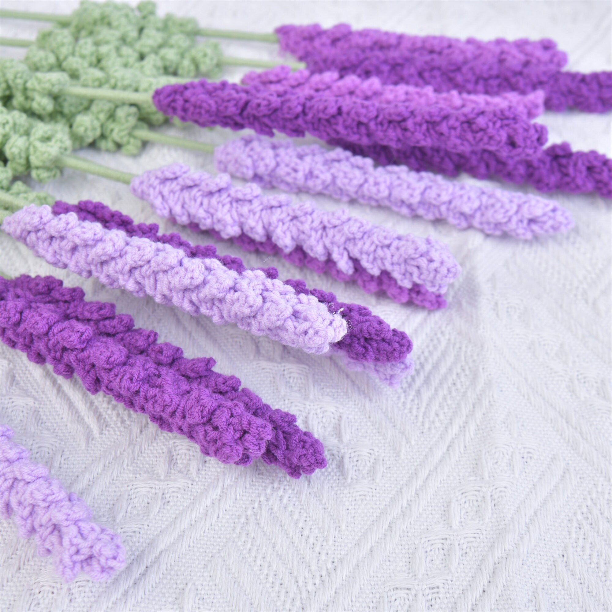 Handmade Knit Purple Lavender Flower Crochet Bouquet
