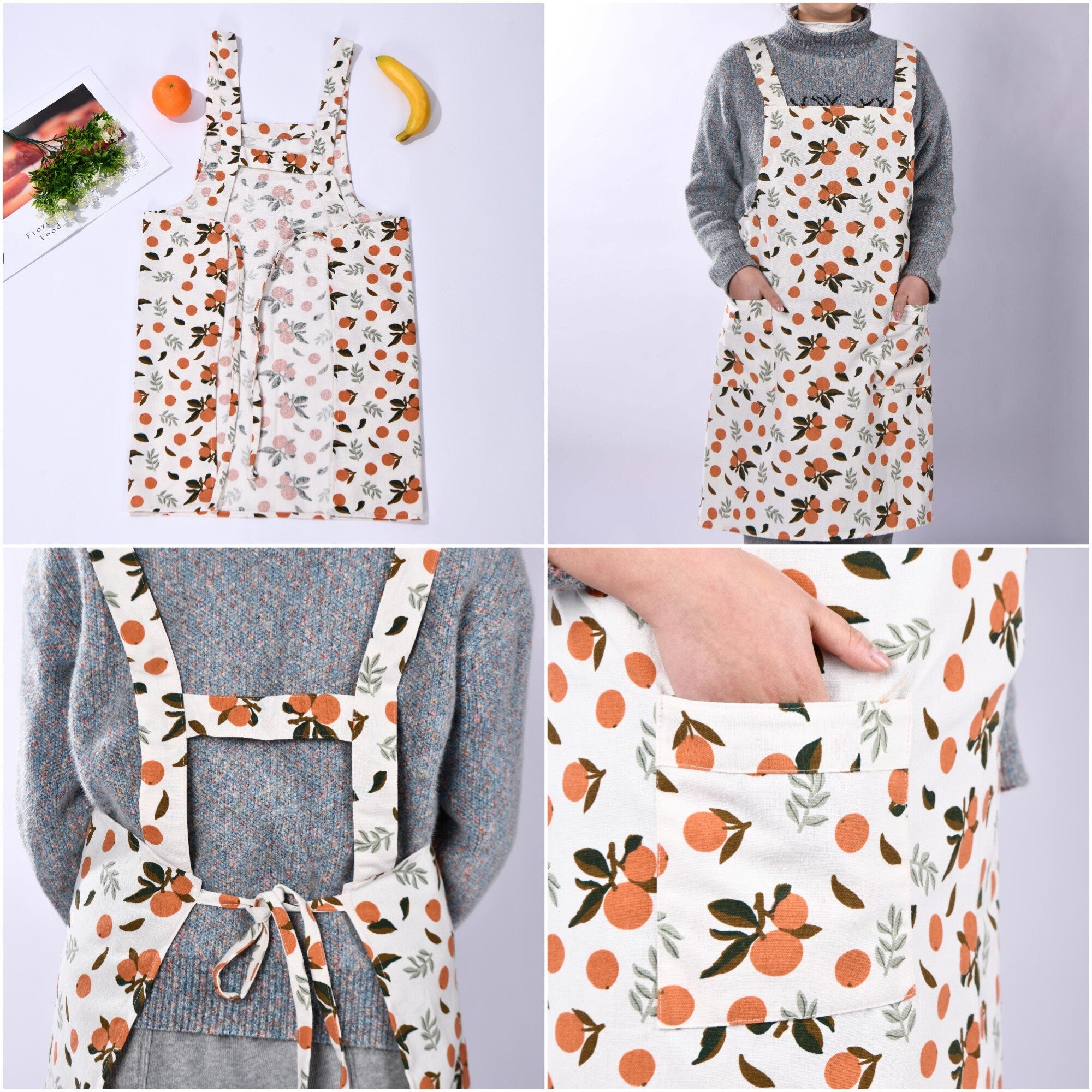 Fruit Cute Linen Vest Apron