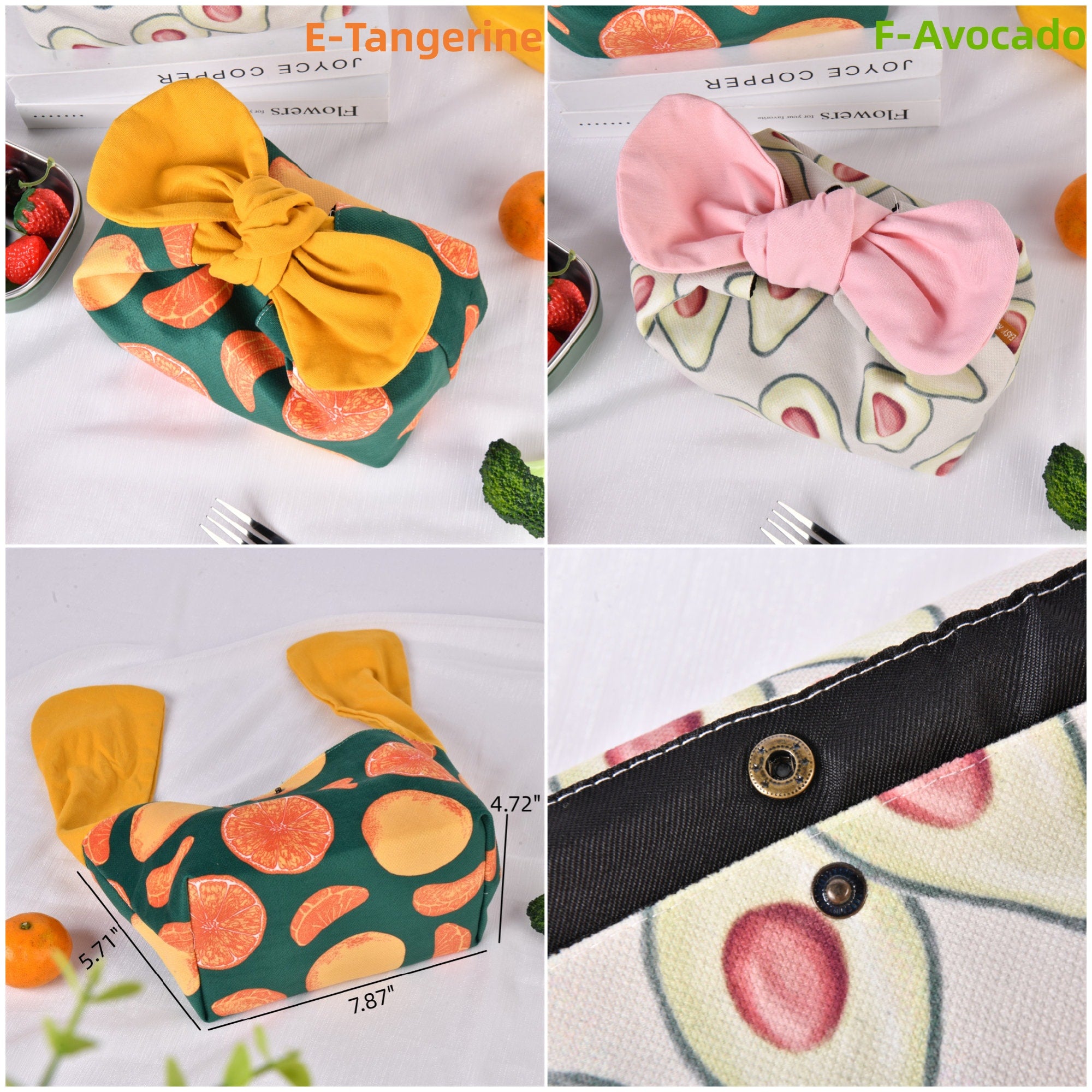Cute Rabbit Ears Corduroy Embroidered Daisy Lunch Box Bag