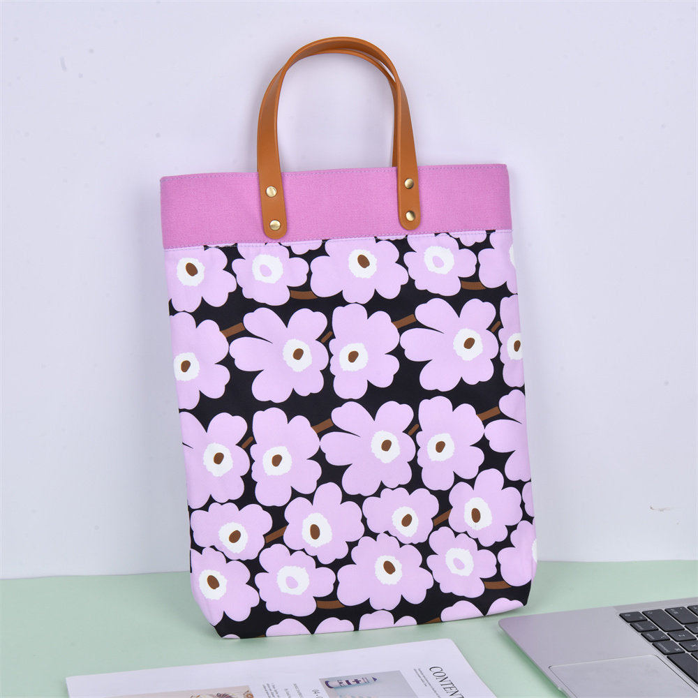 Handmade Purple Large Flower Tote Bag