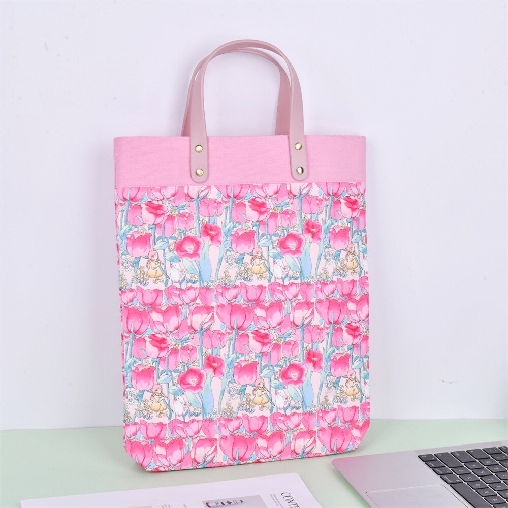 Handmade Garden Tulip Flowers Tote Bag
