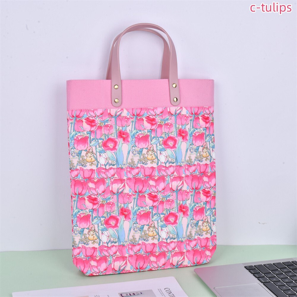 Handmade Garden Tulip Flowers Tote Bag