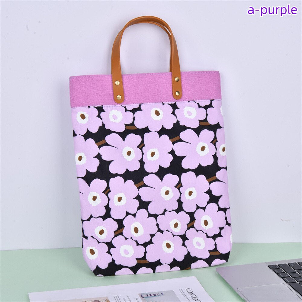 Handmade Purple Large Flower Tote Bag