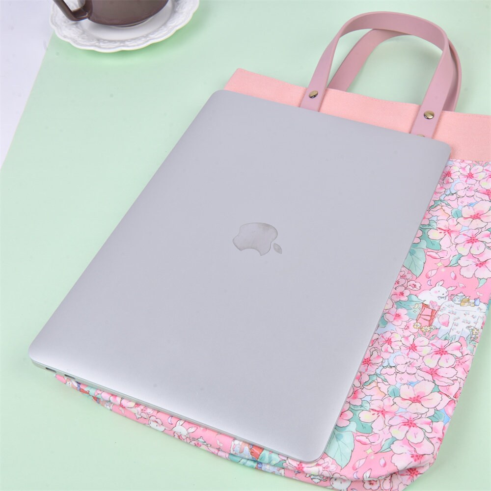 Handmade Pink Cherry Blossoms Tote Bag