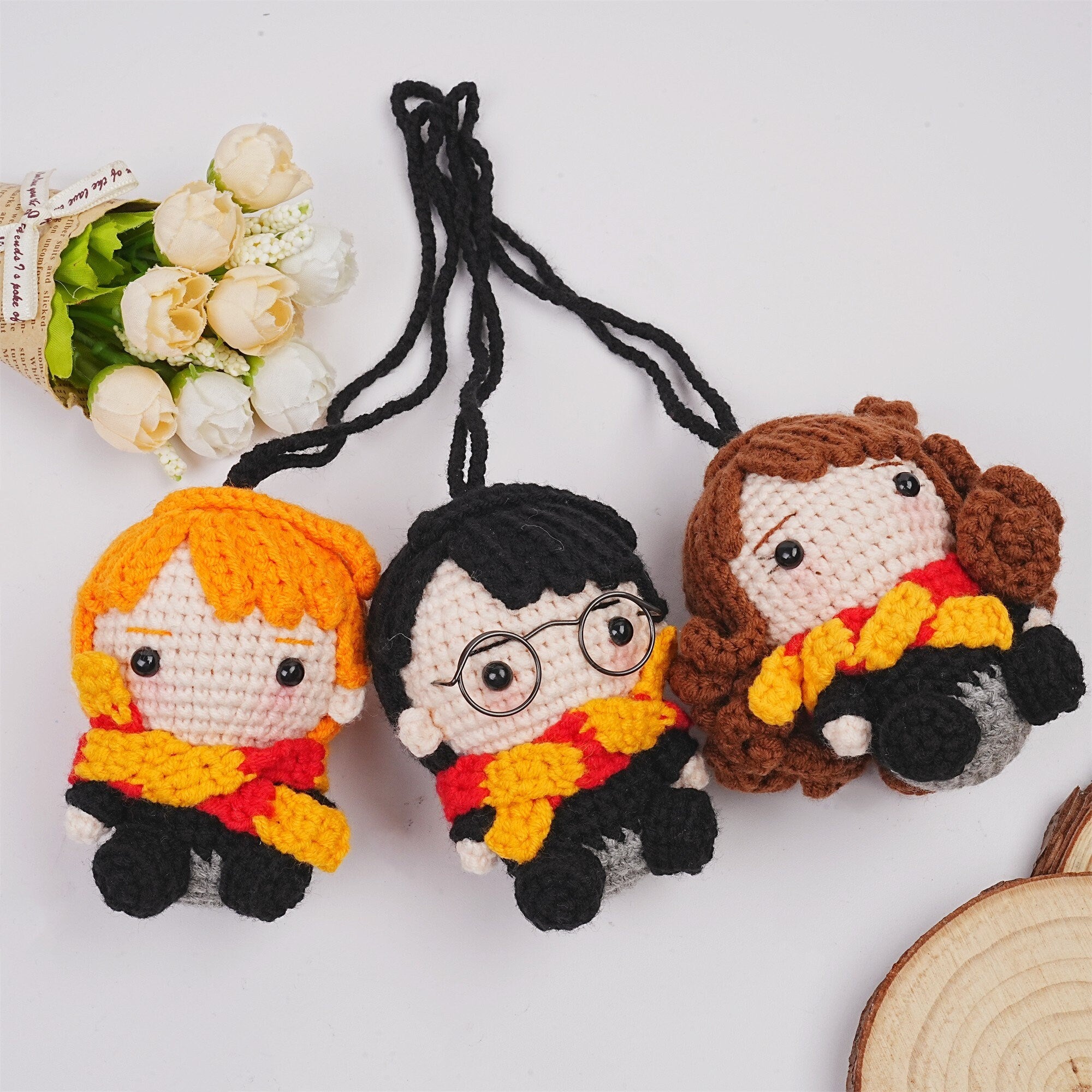 Handmade Knit Harry Potter Doll Car Pendant Crochet Oranment