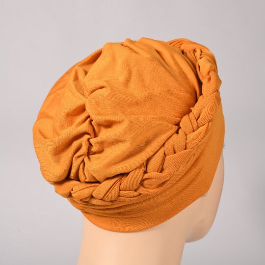 Plain Colours Pre-tied Turban - Full Head Coverage, Chemo Cancer, Hair Loss
