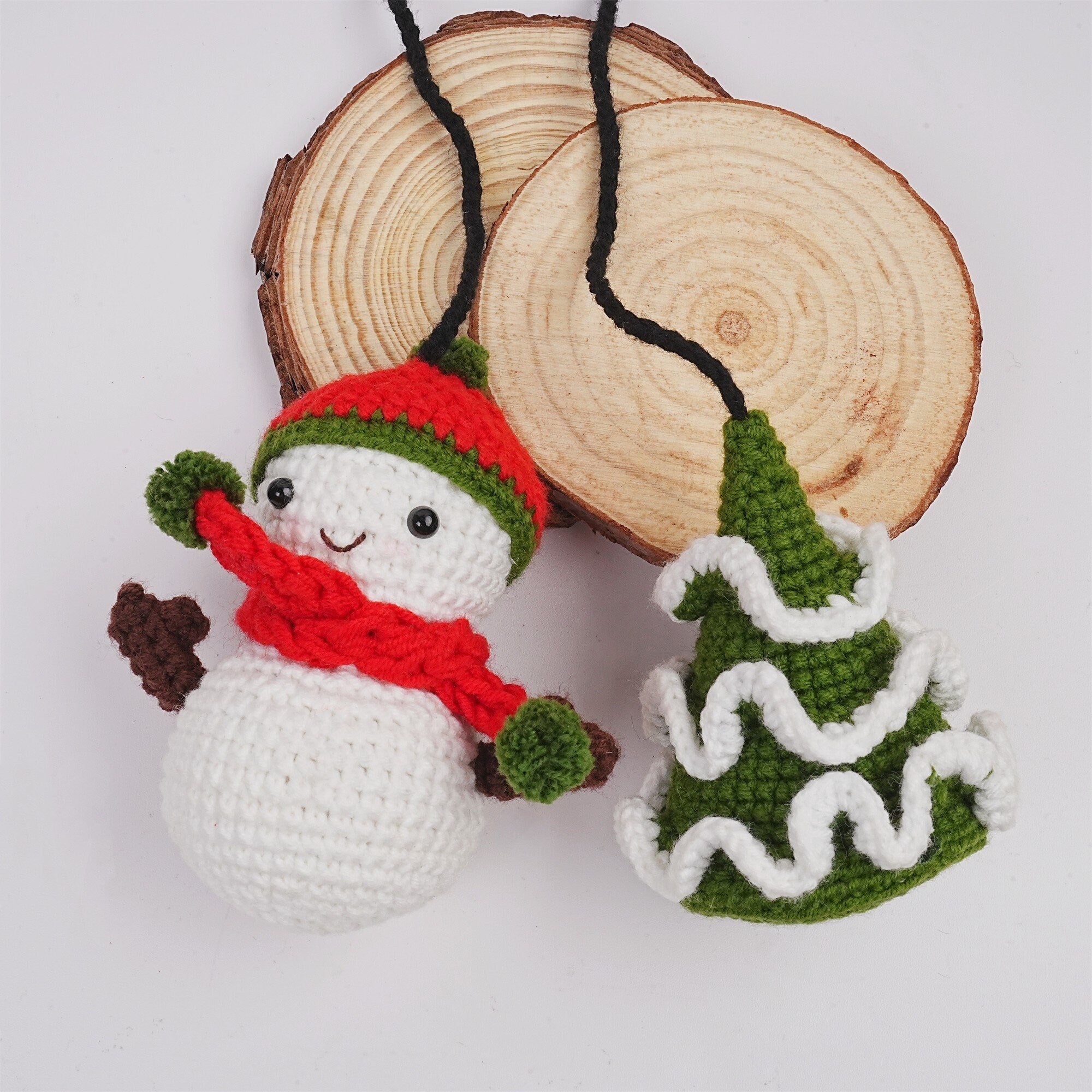 Crochet Christmas Wreath/Deer/Avocado/Snowman Xmas Tree Car Pendant Oranment