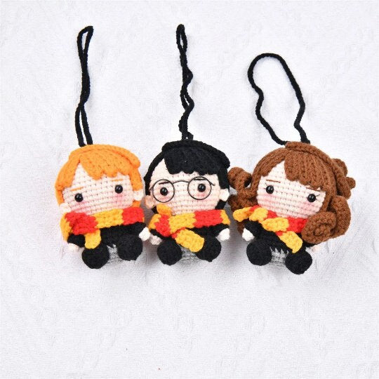 Handmade Knit Harry Potter Doll Car Pendant Crochet Oranment