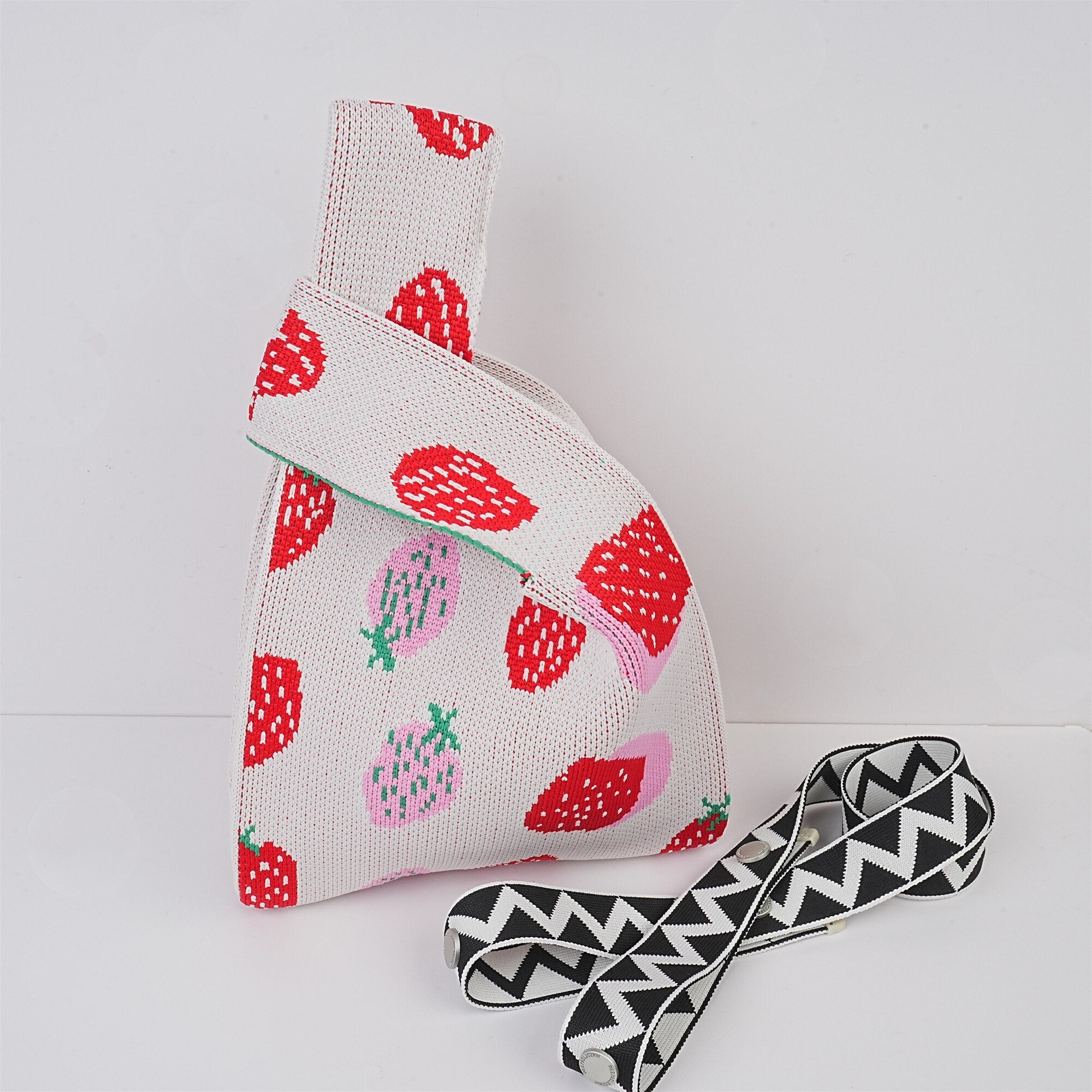 Handmade Crochet Strawberry Wrist Bag