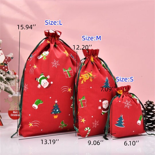 S/M/L Christmas Santa Gift Bags