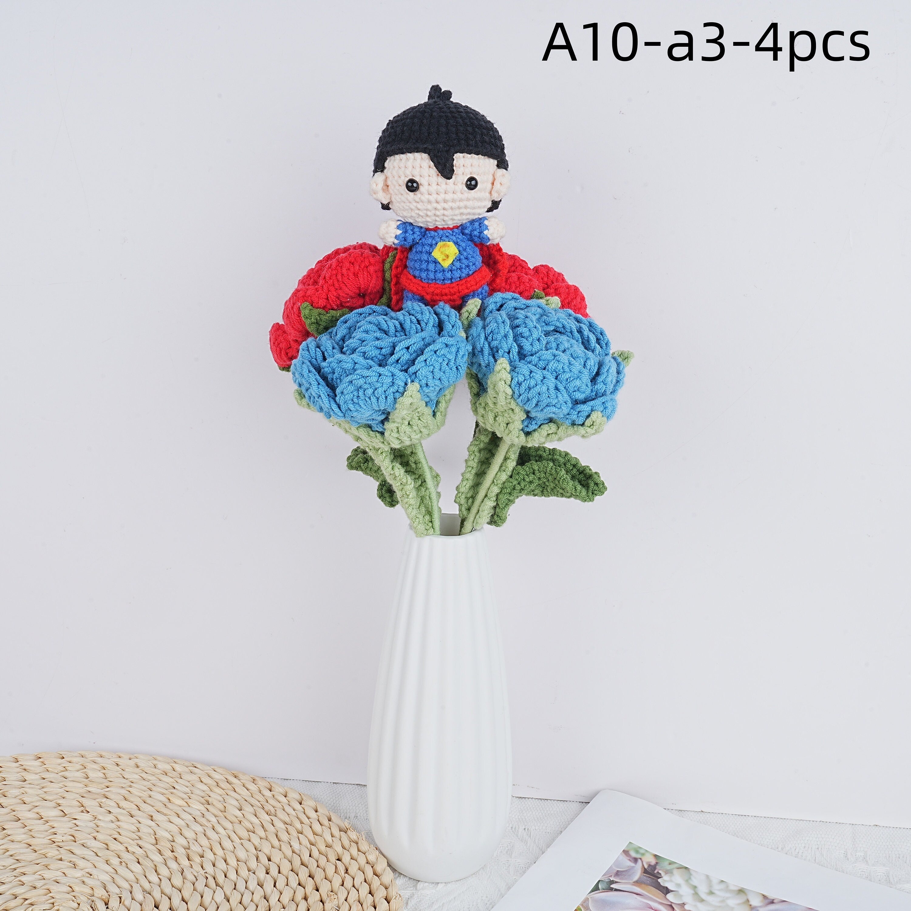 Handmade The Avengers Crochet Rose Doll Crochet Bouquet