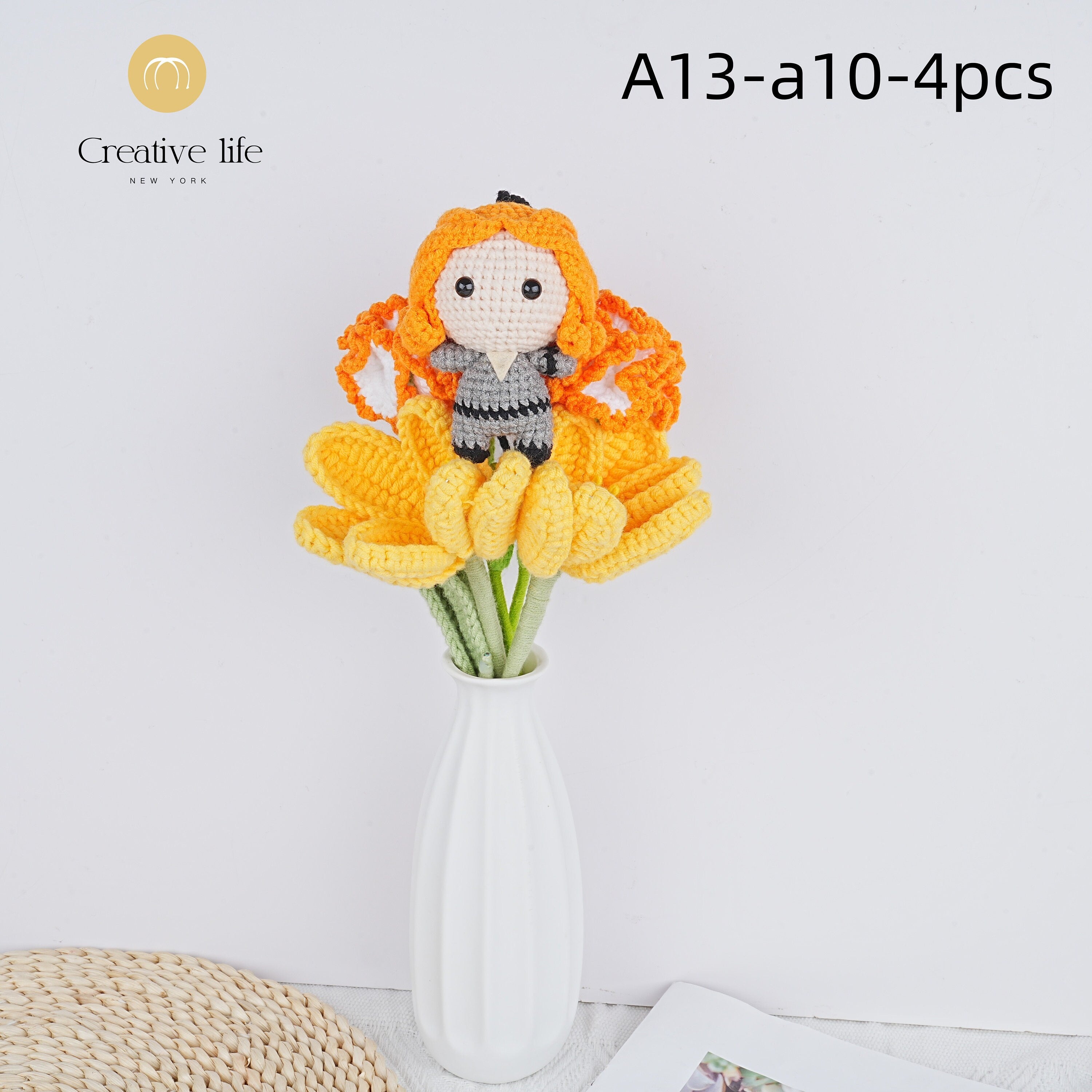 Handmade The Avengers Doll Carnation Crochet Bouquet