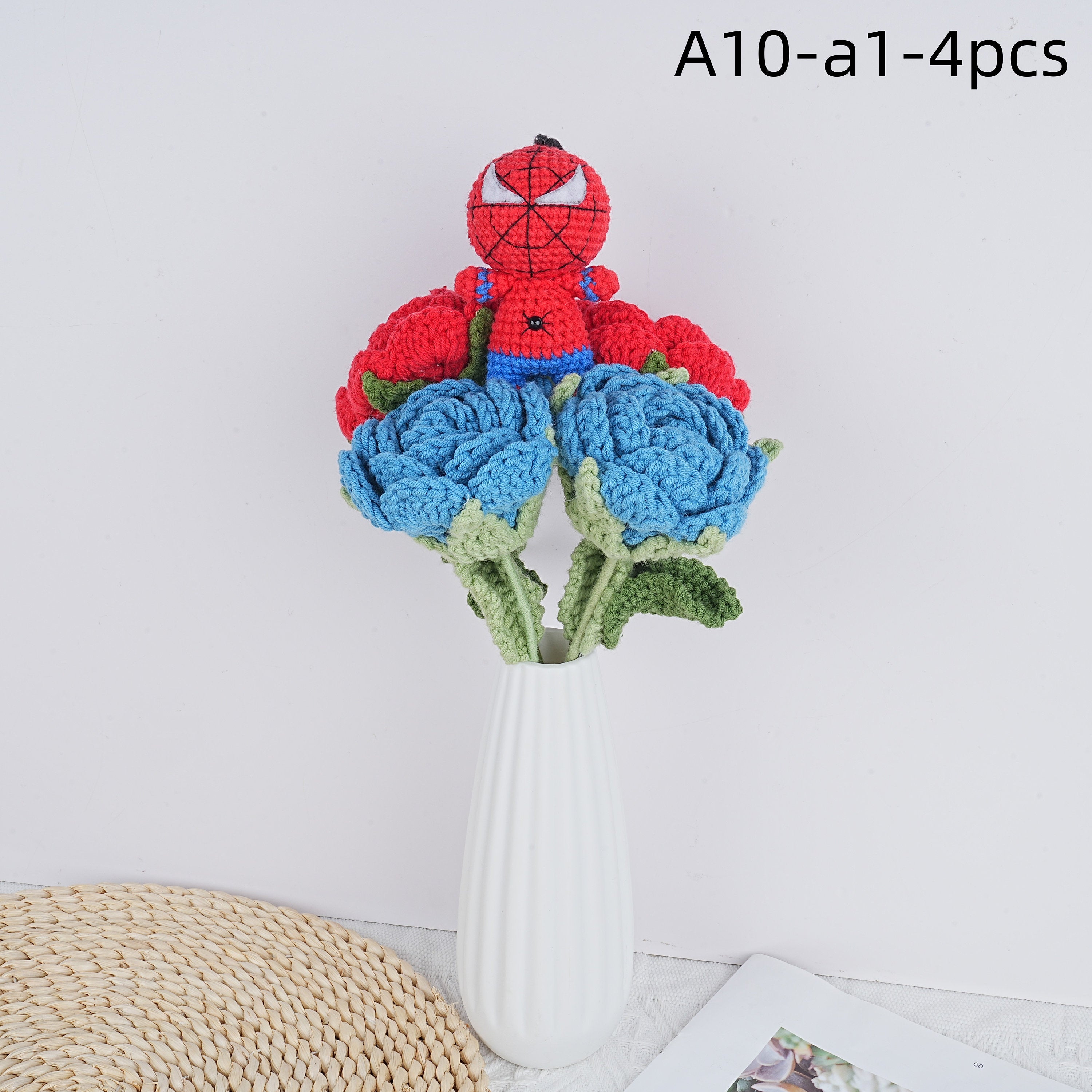 Handmade The Avengers Crochet Rose Doll Crochet Bouquet