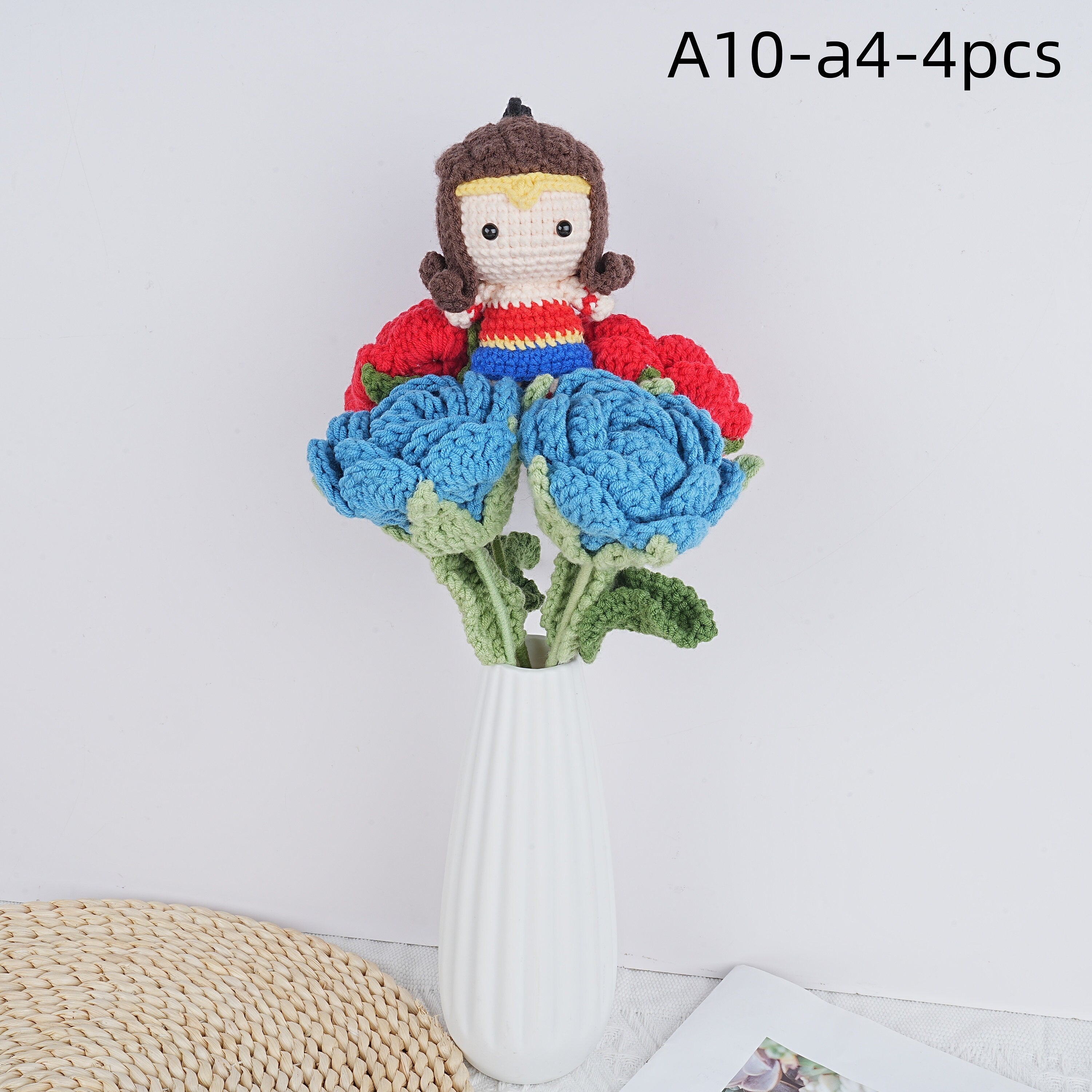 Handmade The Avengers Crochet Rose Doll Crochet Bouquet
