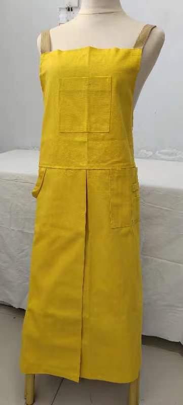 Handmade Adjustable Crossback Canvas Apron with Multiple Pockets&Towel Loop