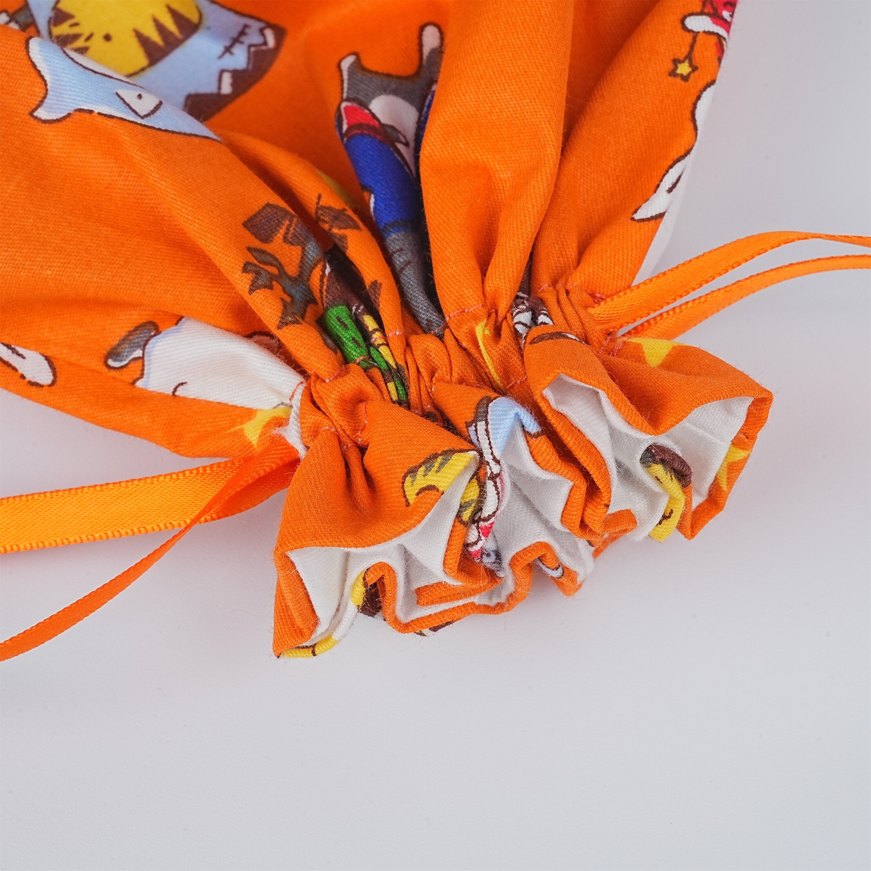 Orange Halloween Animal-themed Cotton Drawstring Gift Bags