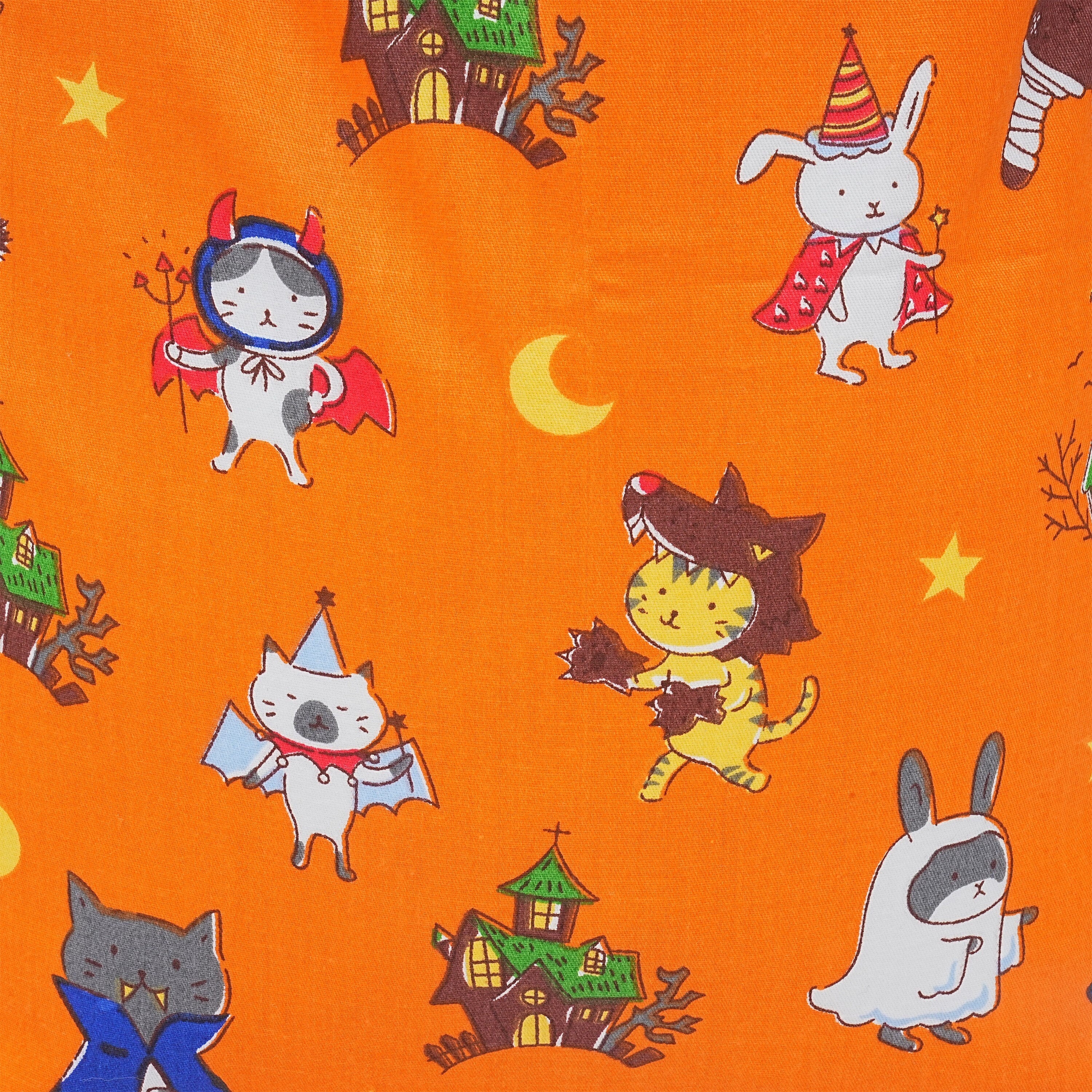 Orange Halloween Animal-themed Cotton Drawstring Gift Bags