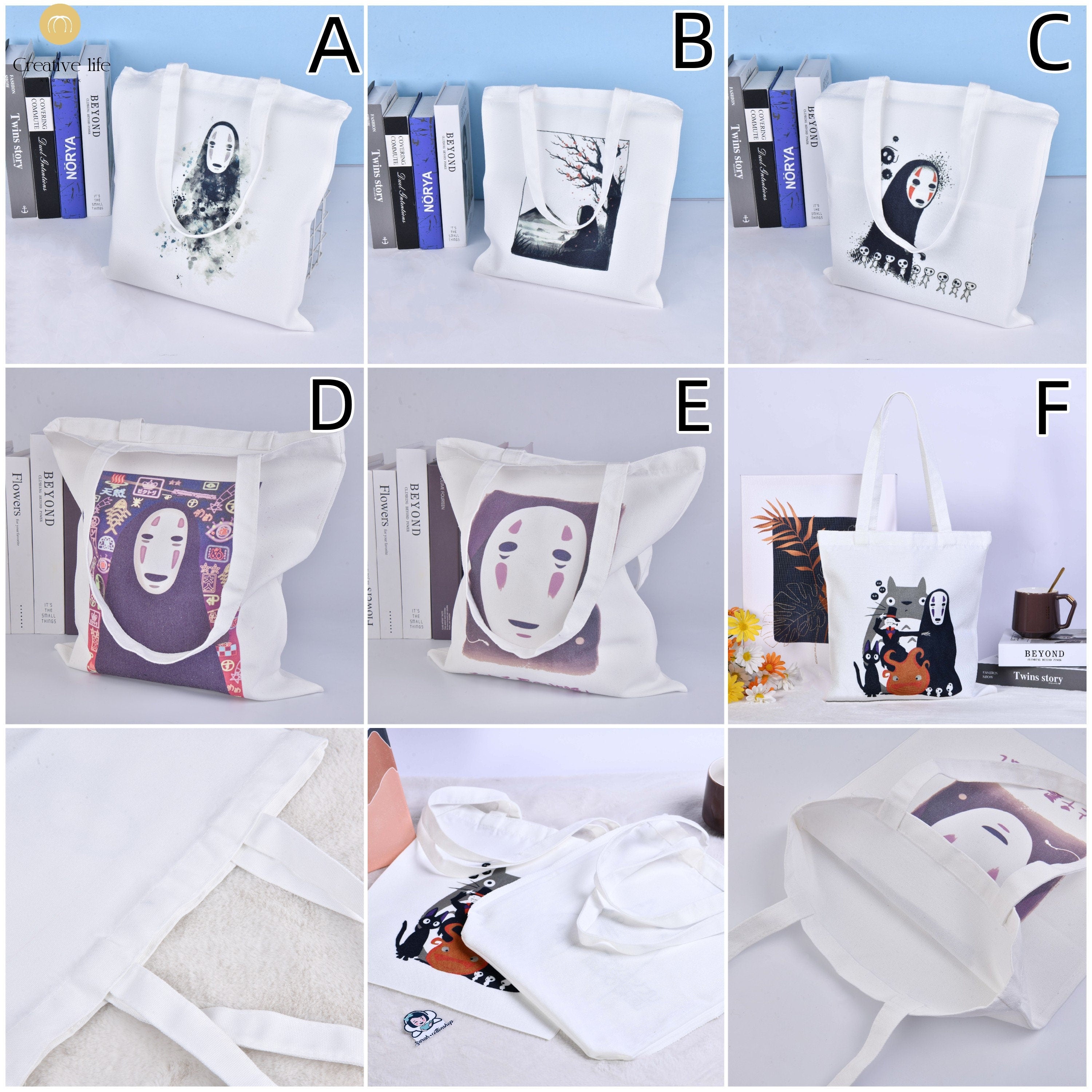 Spirited Away No Face Man Canvas Tote Bag