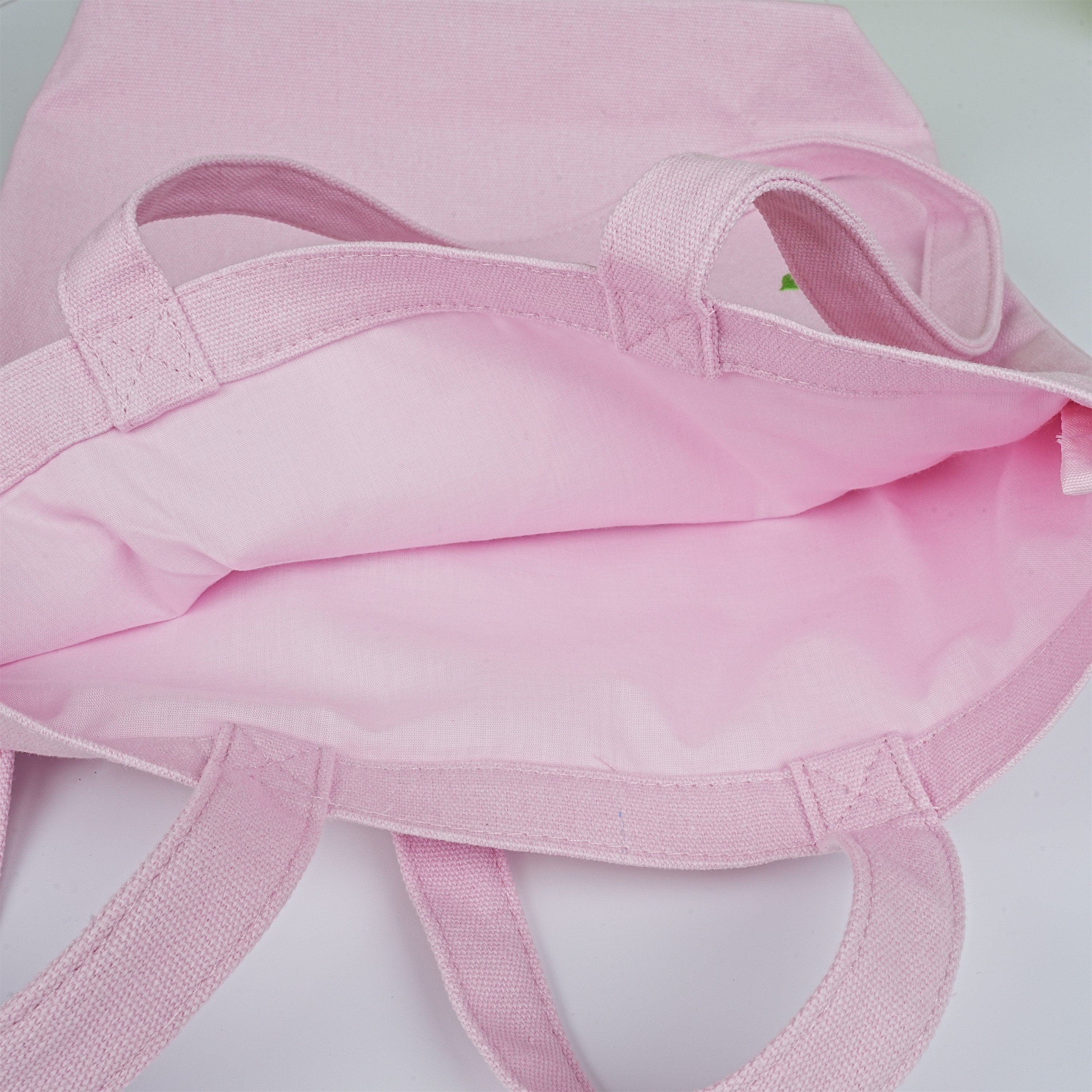 Embroidered Totoro Pink Canvas Cosmetic Bag/Tote Bag