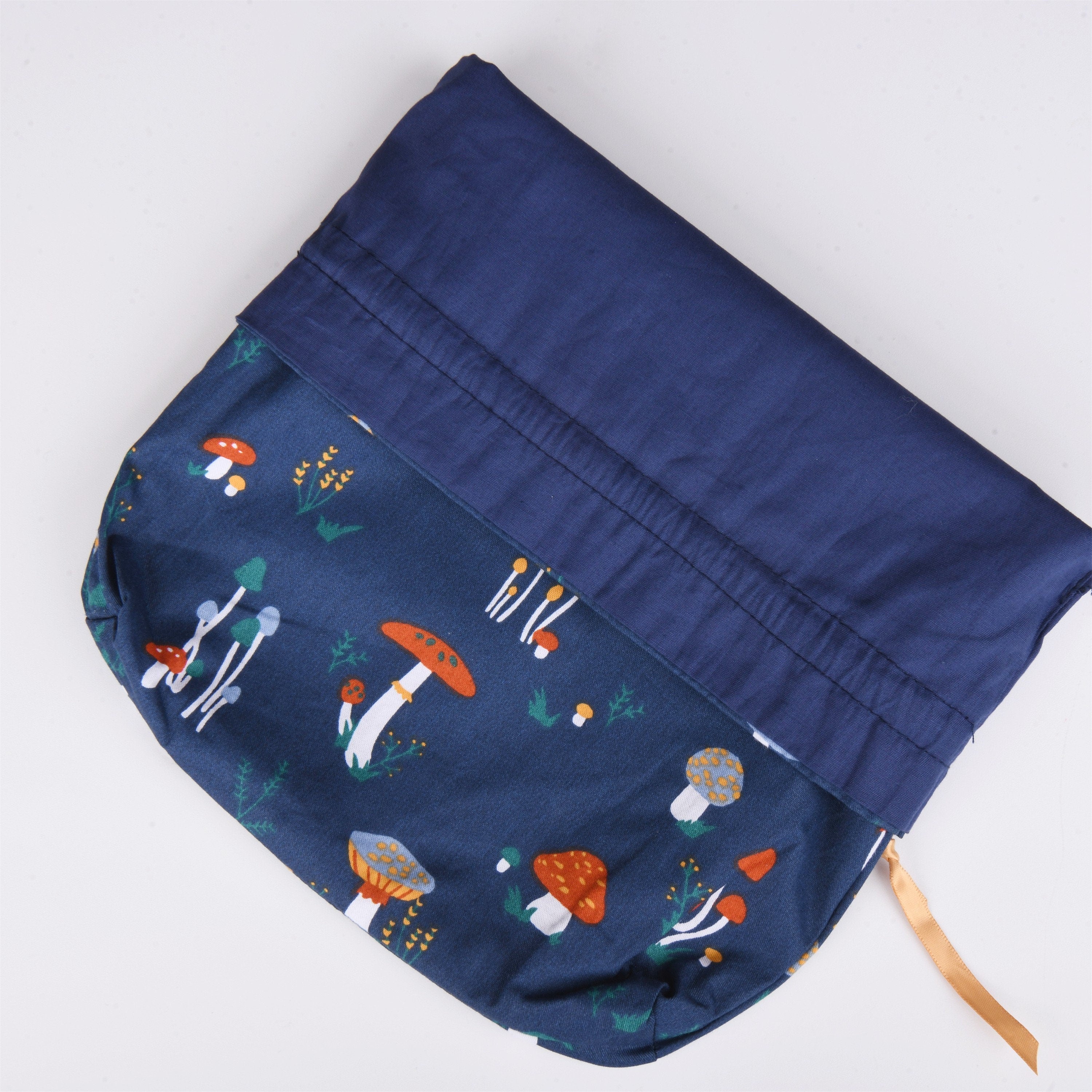 S/M/L Handmade Mushroom Blue Drawstring Gift Bags