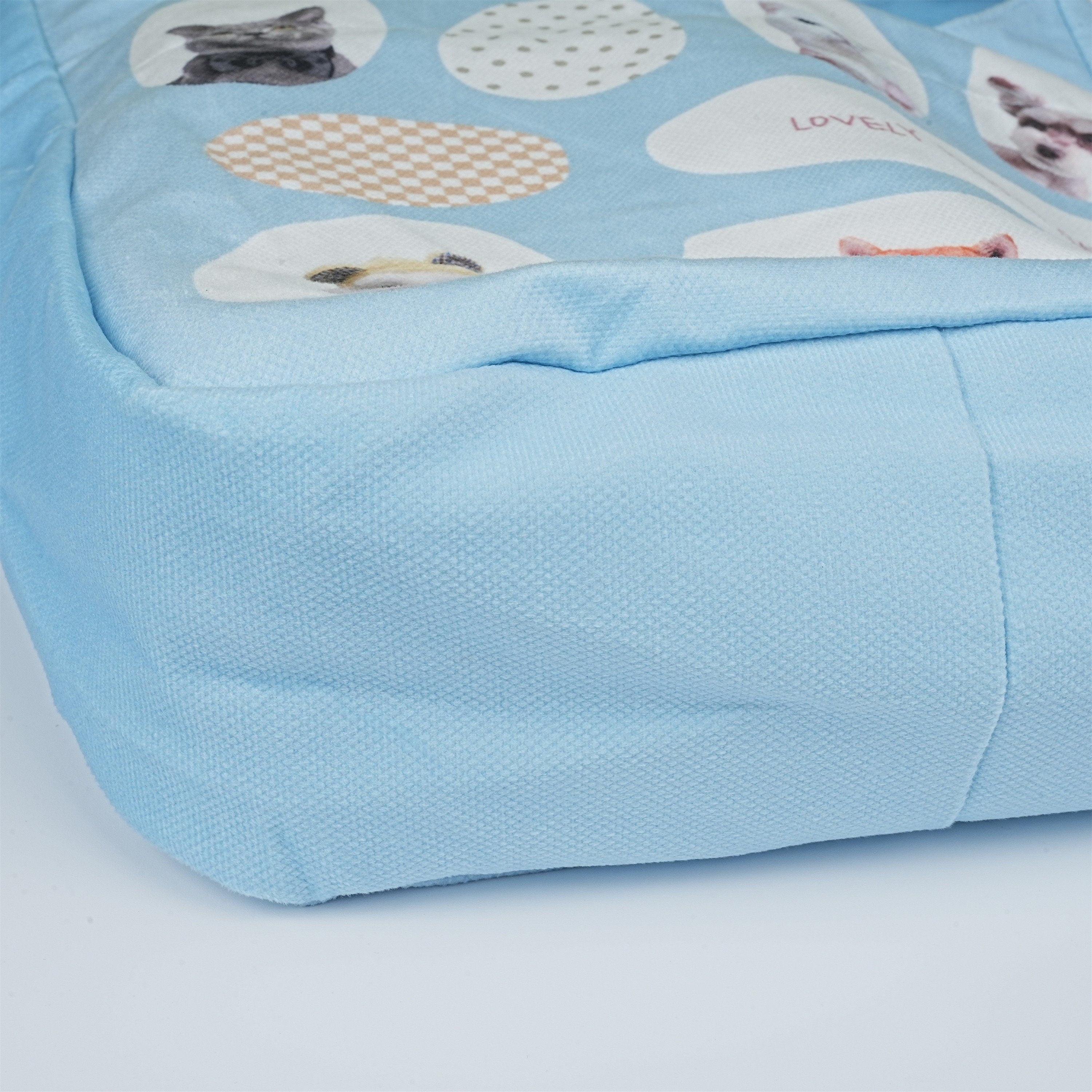 Lovely pets print Hobo Bag,Pink/Blue Handbag
