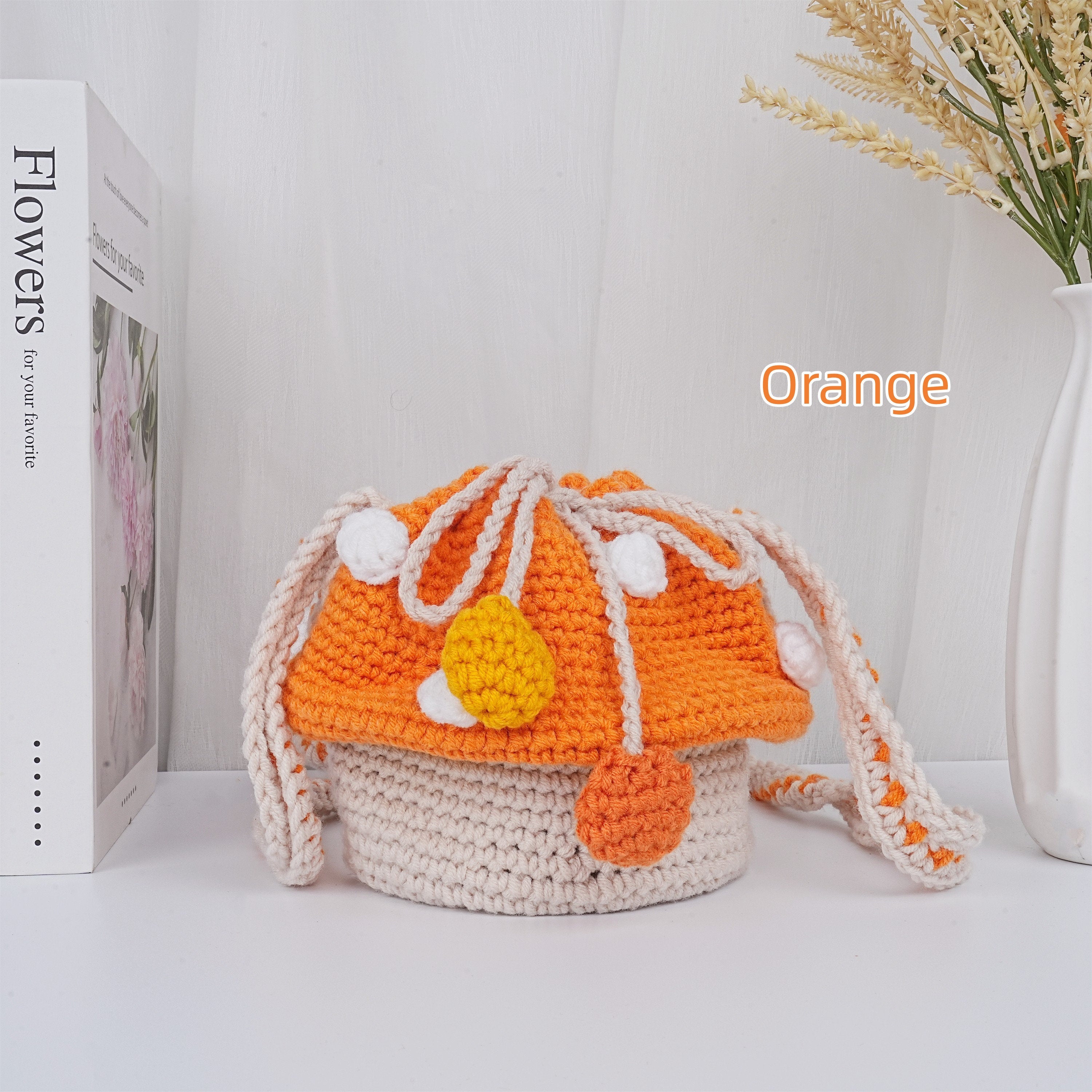 Handmade Woolen Woven Mushroom Crossbody Bag