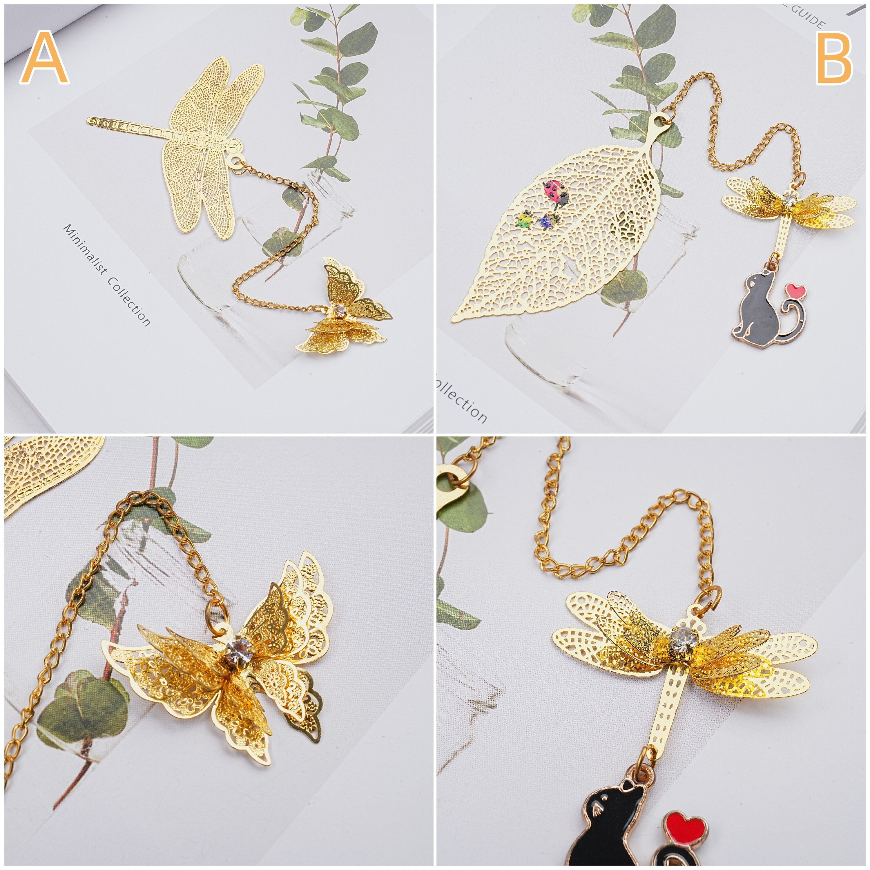 CLEARANCE Handmade Dragonfly Butterfly Metal Bookmark