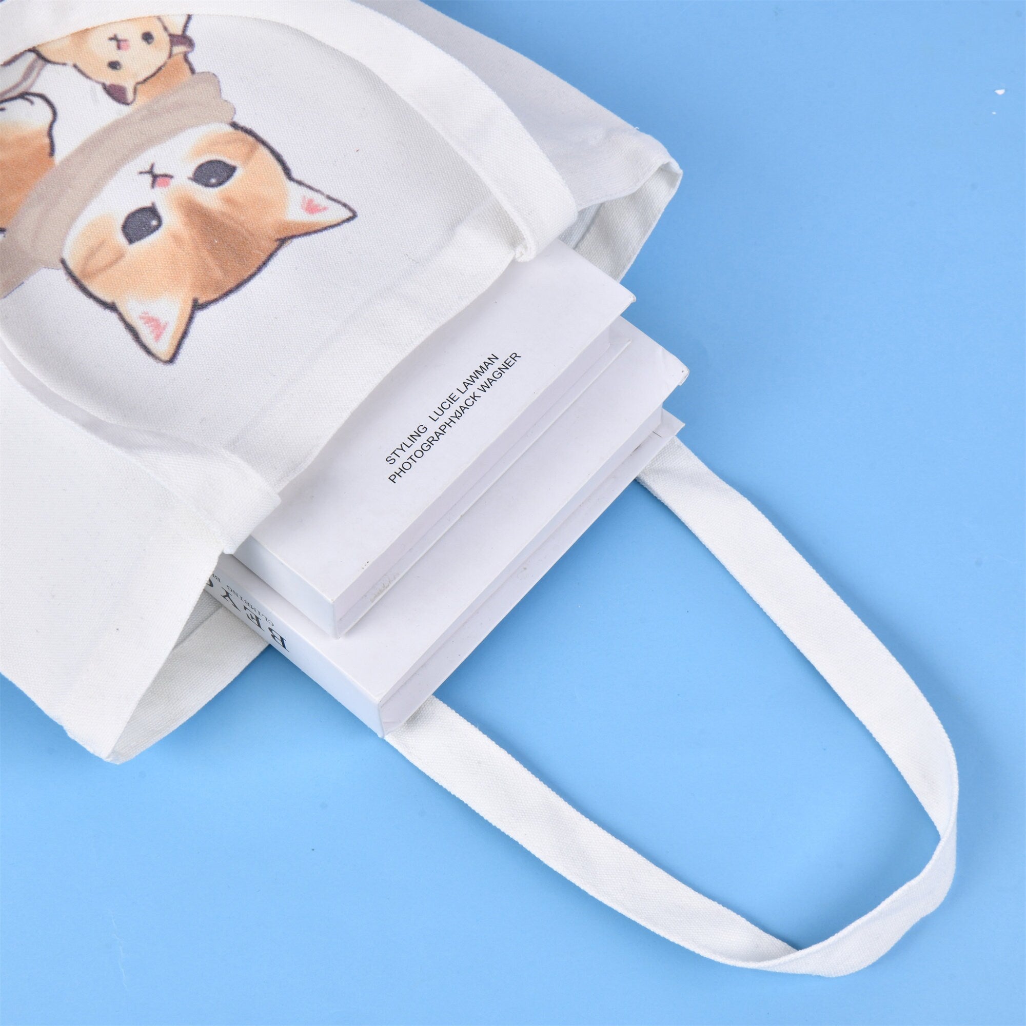 Cute Cat Canvas Tote Bag