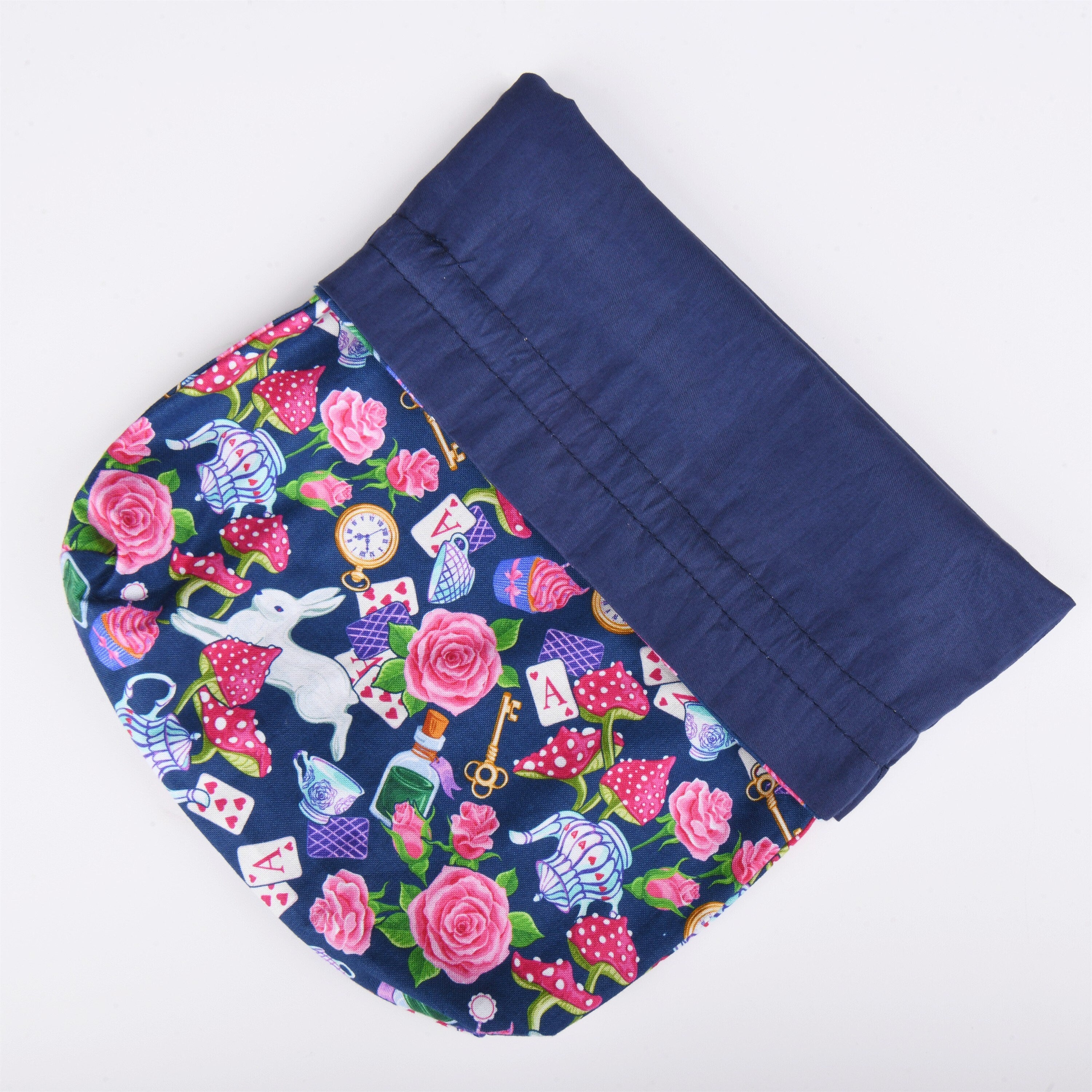 S/M/L Handmade Rabbit Alice Rose Poker Blue Drawstring Gift Bags