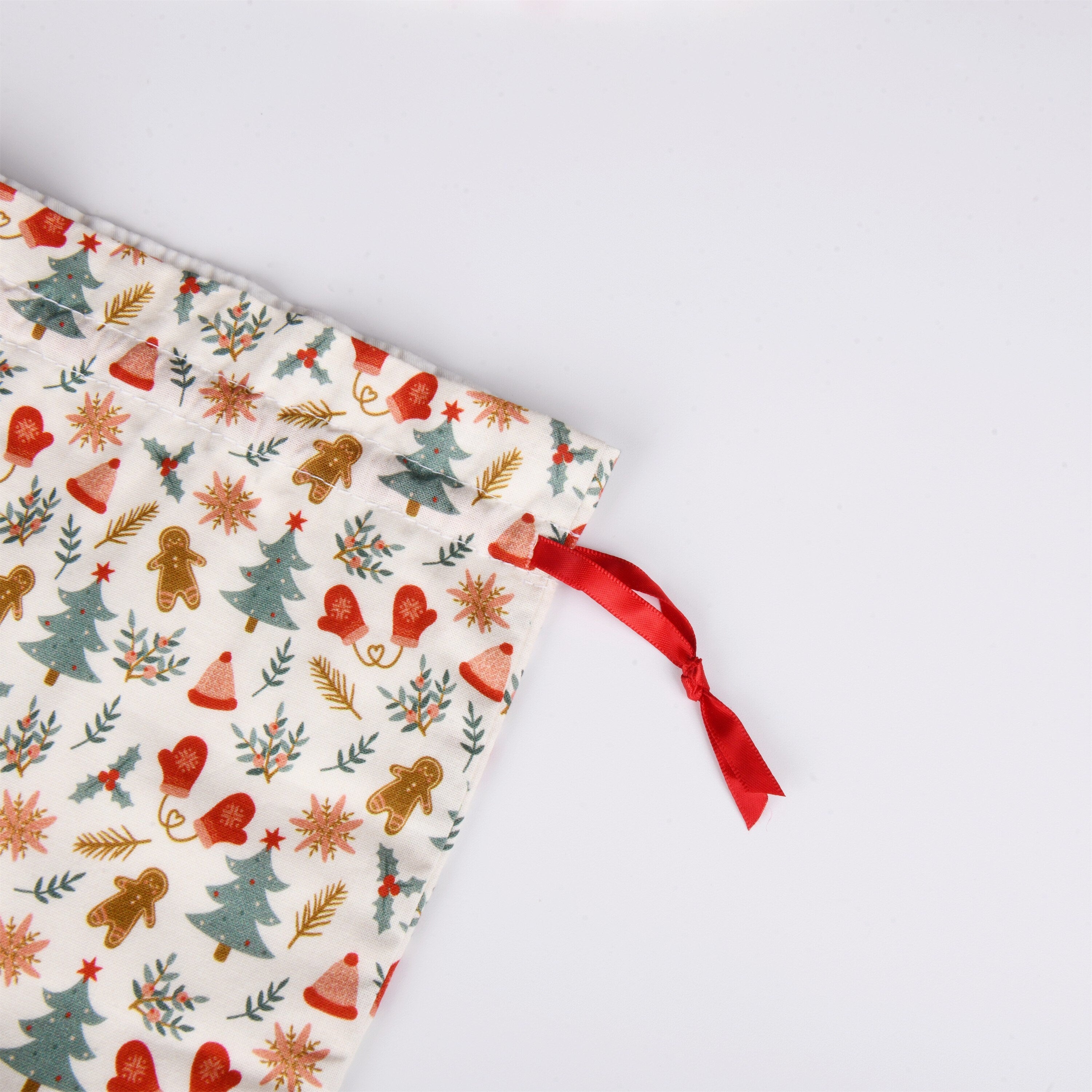 S/M/L Blue Christmas Drawstring Gift Bags