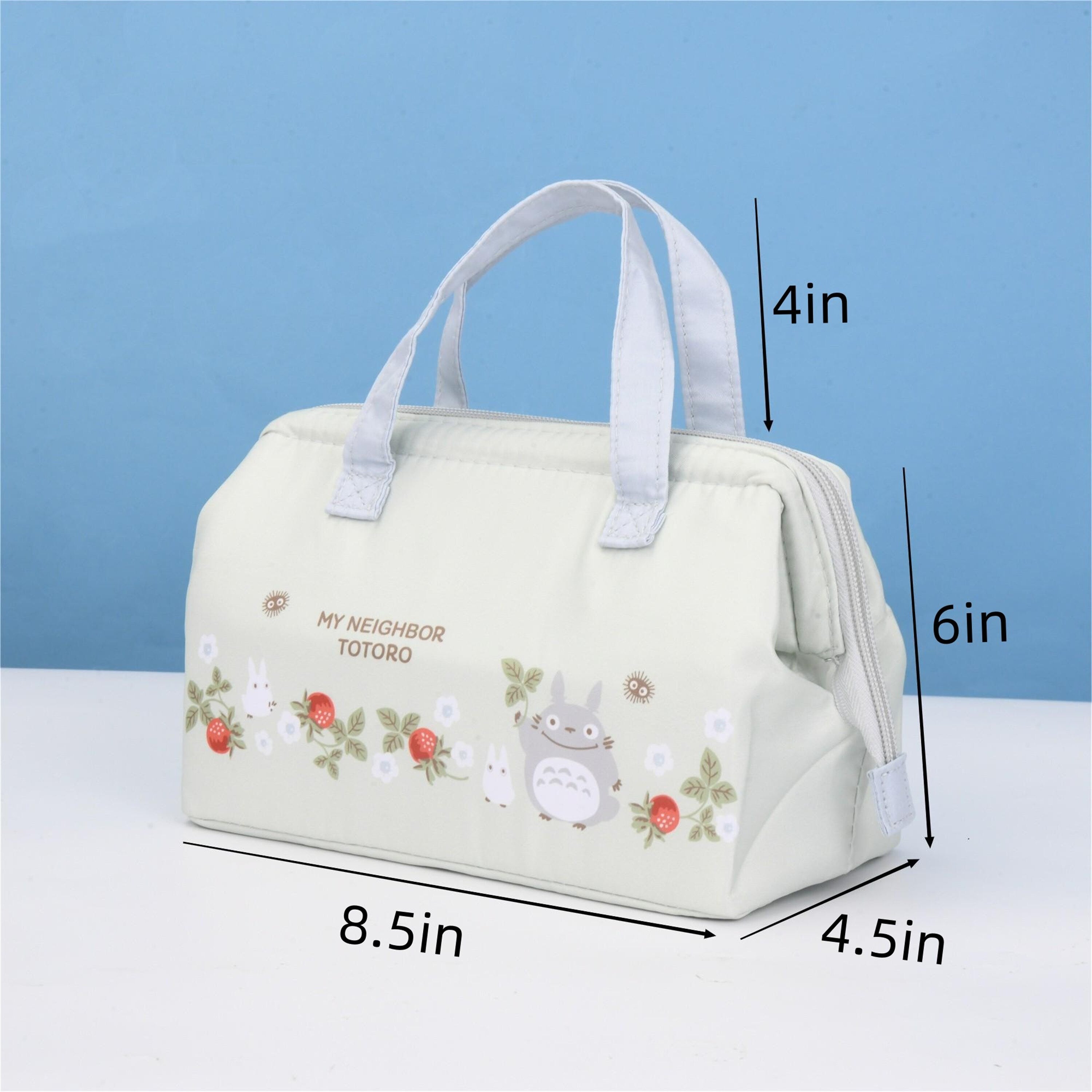 Handmade Totoro Pattern Waterproof Zipper Lunch Bag with Heat Insulated