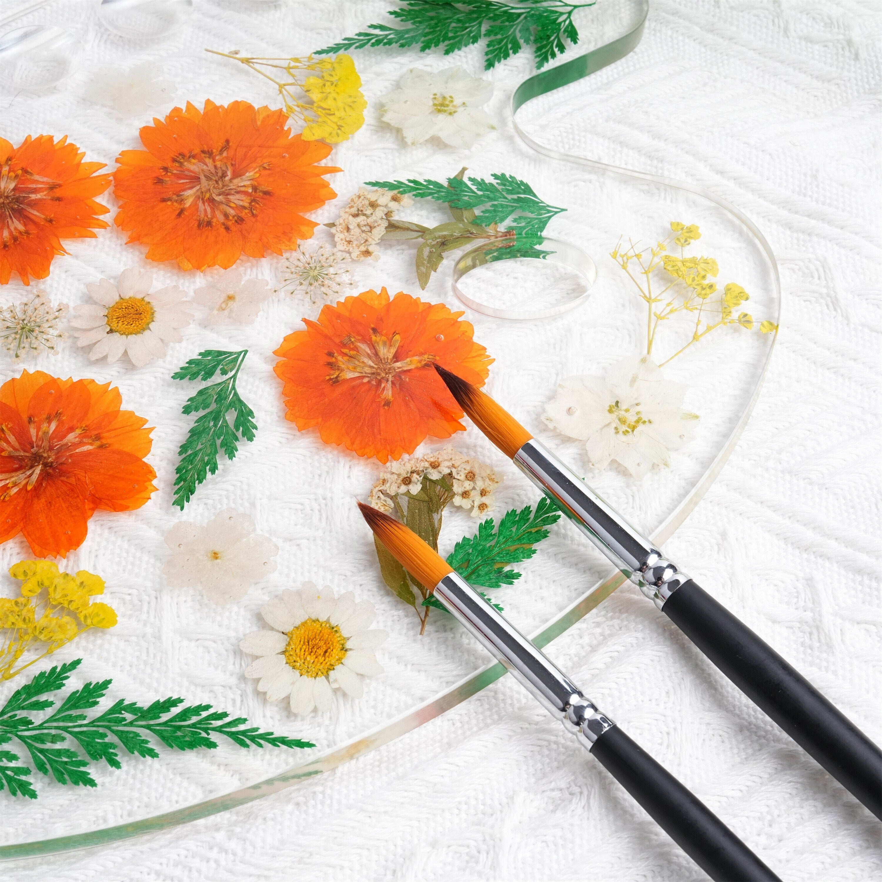 Orange Flower Resin Creative Paint Palette