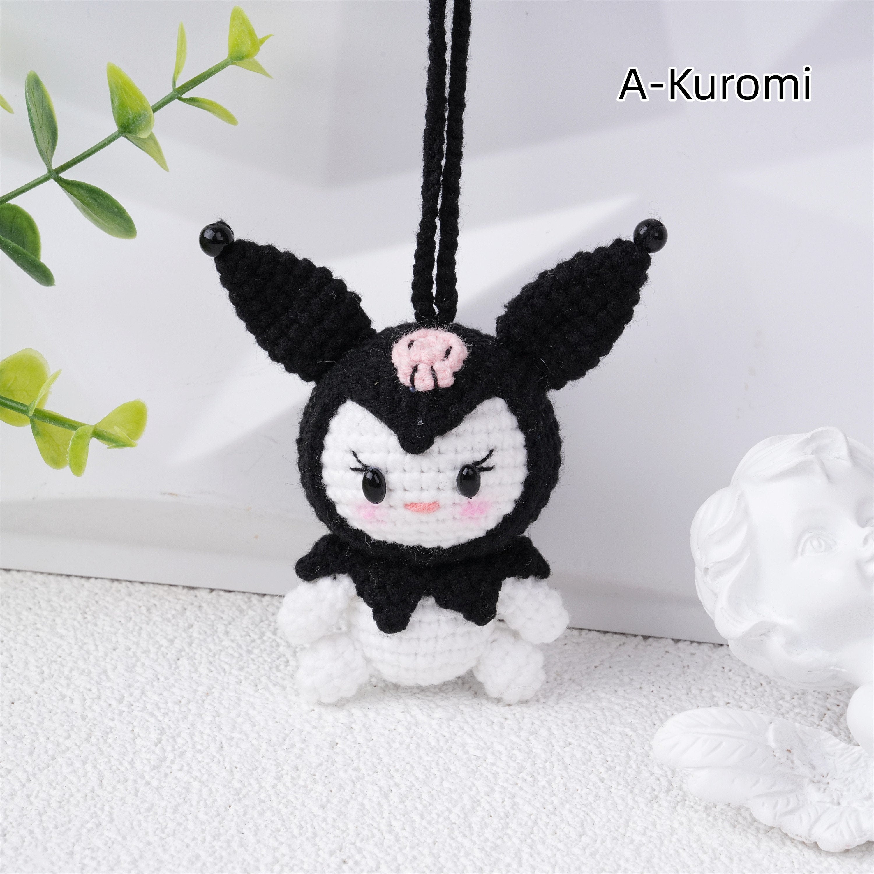 Handmade Cute Knitted Kuromi/Turtle/Tulip Rabbit Doll Pendant Crochet Oranment