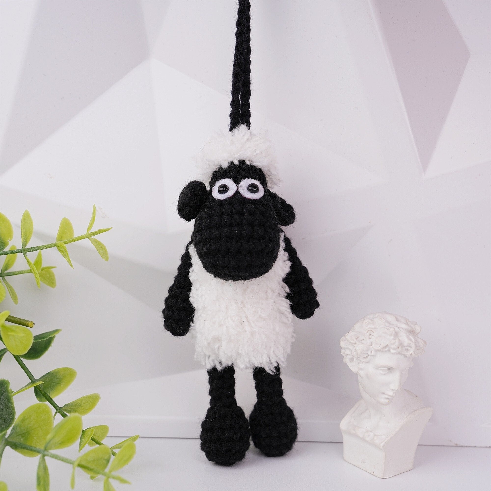 Handmade Shaun the Sheep Doll Car Pendant Oranment