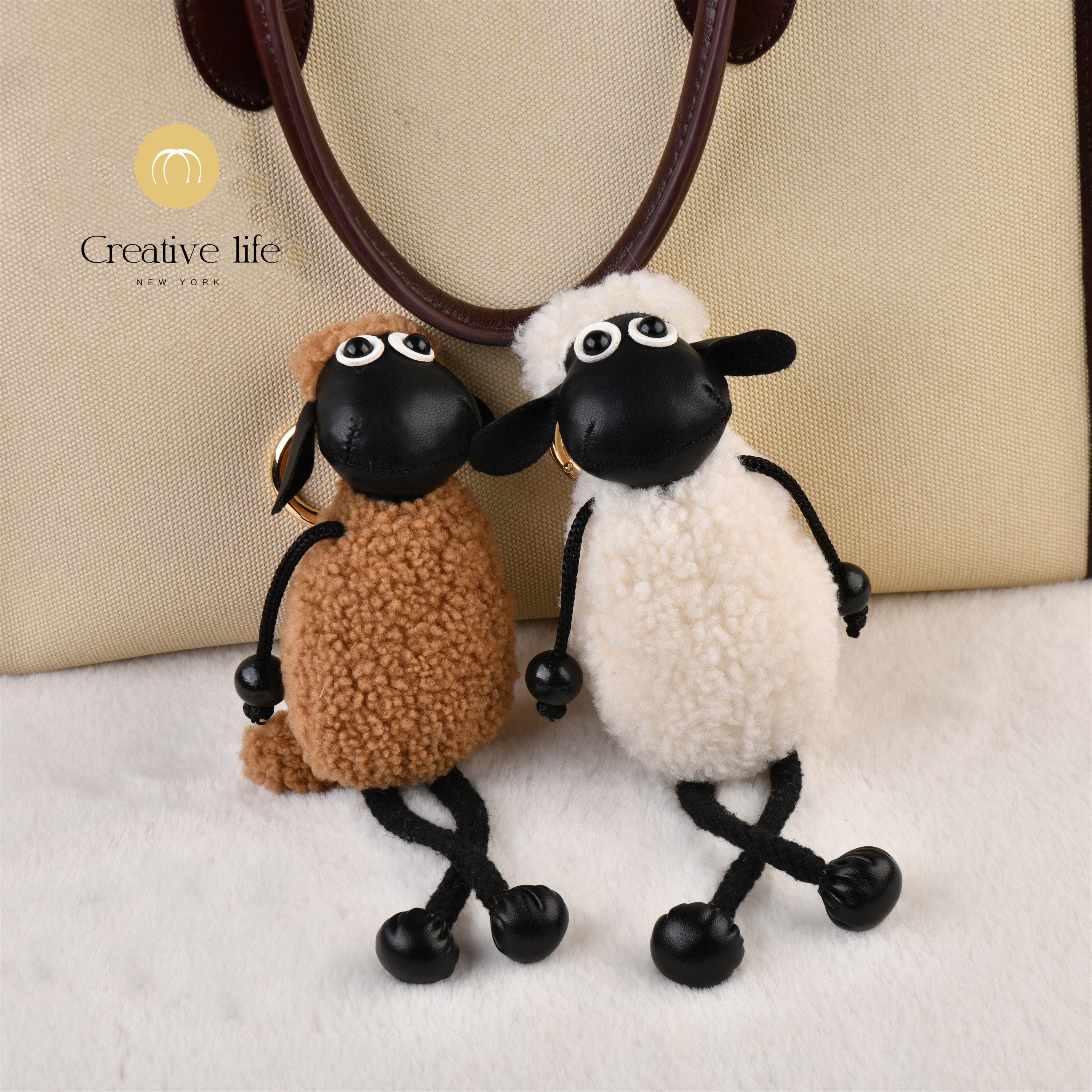 Handmade Shaun the Sheep Plush Keychain Oranment