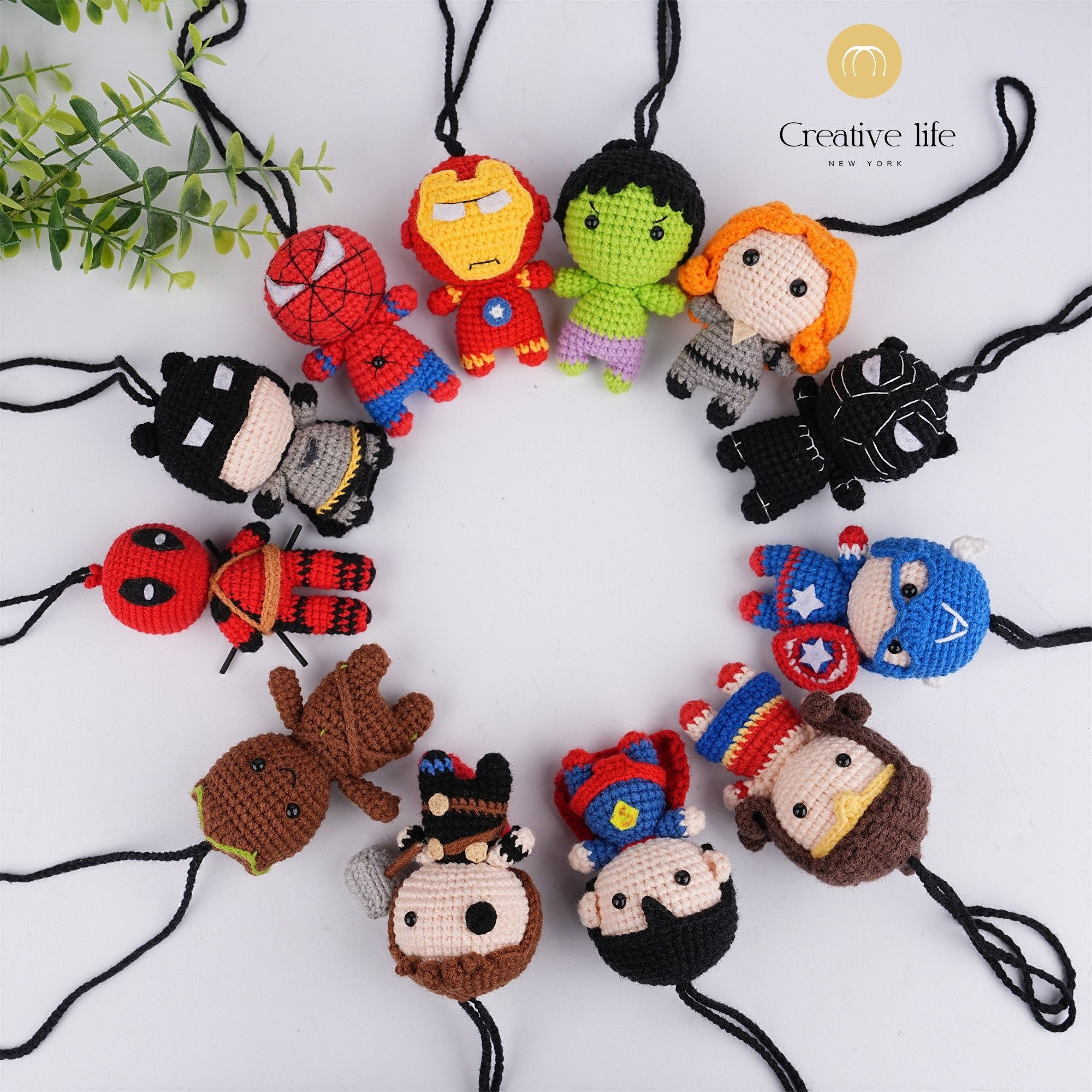 Handmade Marvel Superhero Doll Car Pendant Oranment