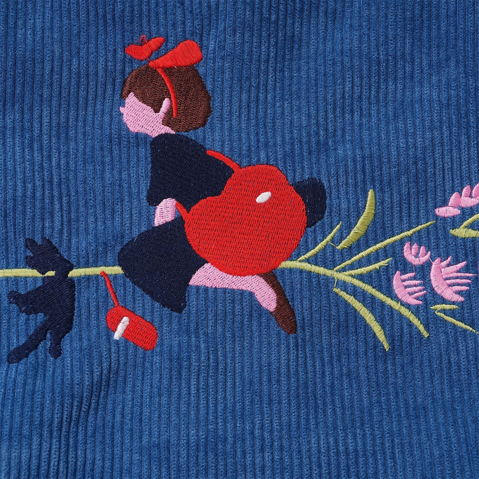 Handmade Totoro/Kiki/Black Cat Embroidered Corduroy Shoulder Tote Bag