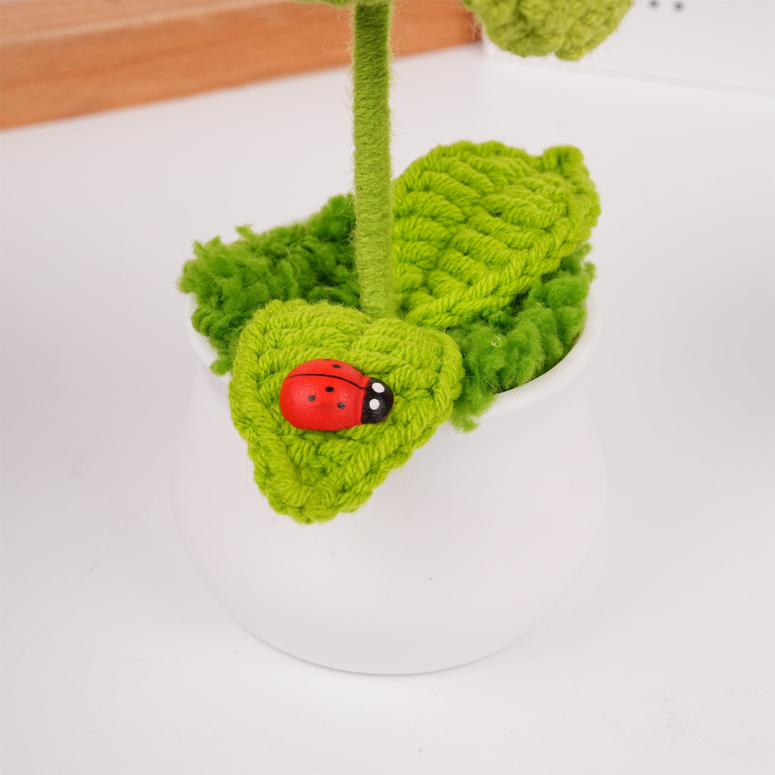 Handmade Crochet Mini Pea Shooter Potted Plant Ornaments