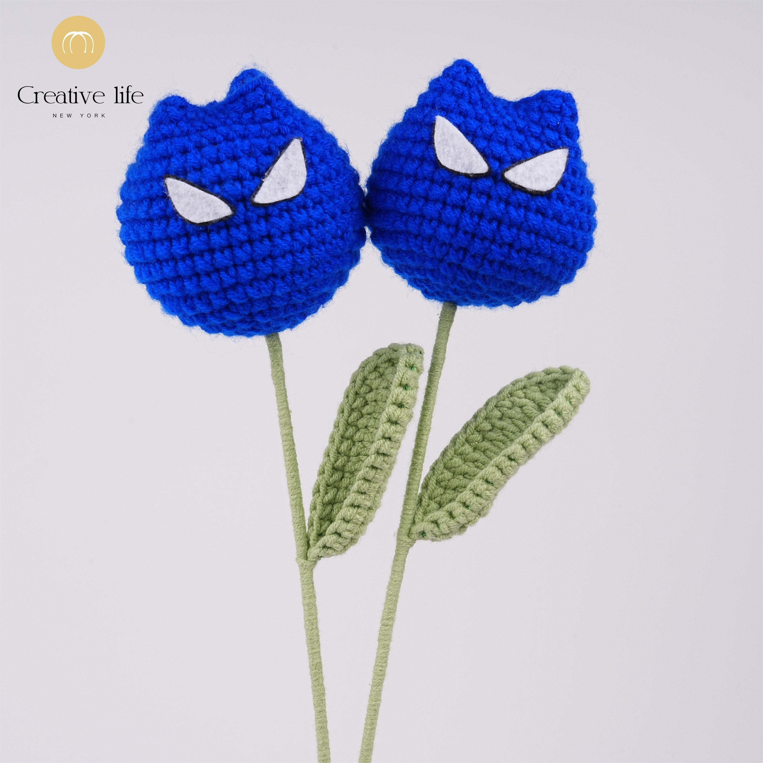 Handmade Blue Spider-Man Tulip Crochet Bouquet