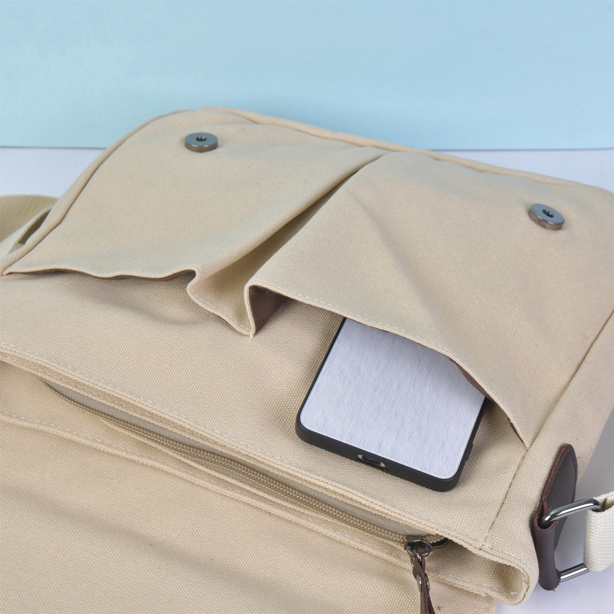 Handmade Anime Totoro Canvas Crossbody Bag,Message Bag