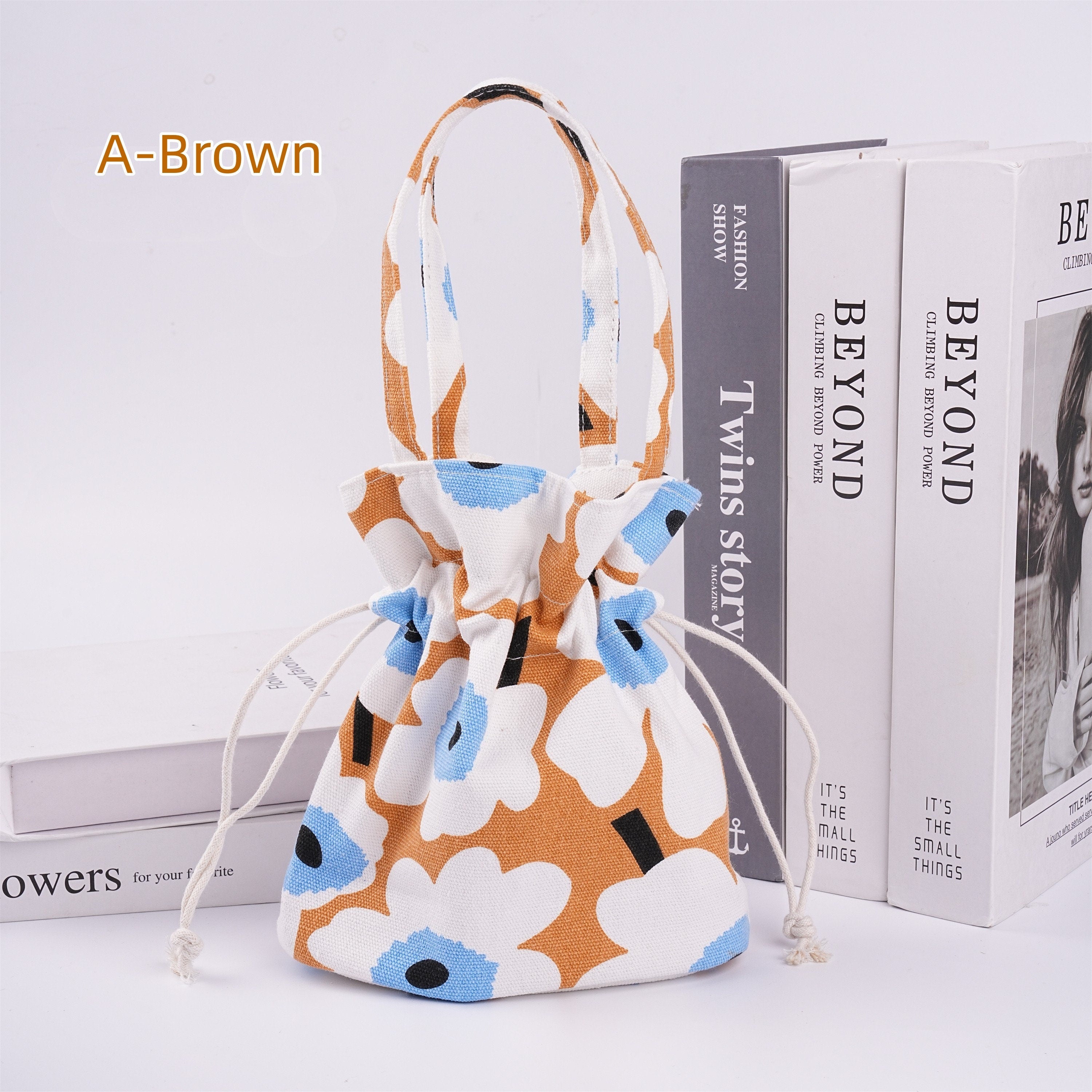 Handmade Big Flower Drawstring Flowers Tote Bag for Kids