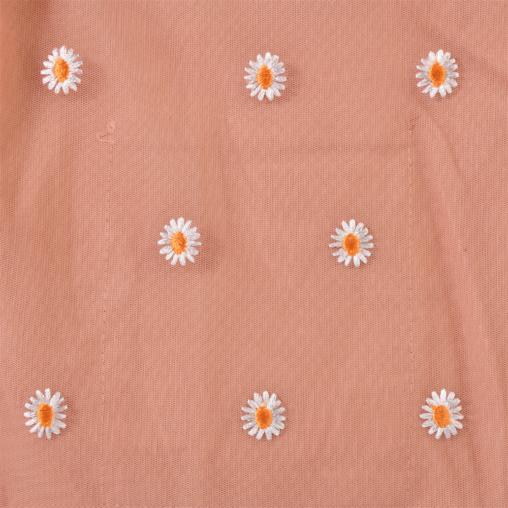 Daisy Lace Embroidery Mesh Fall Medium Tote Bag