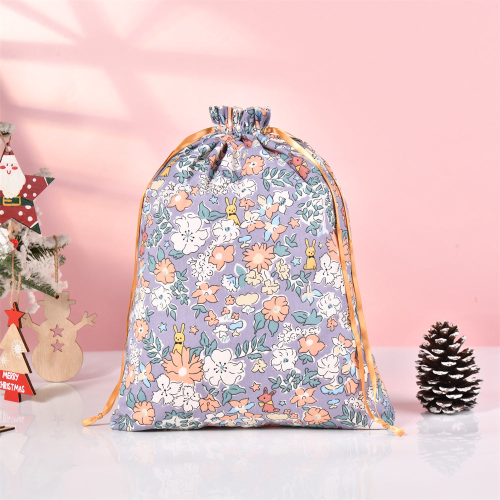 S/M/L Size Flower And Bunny Handmade Drawstring Gift Bag